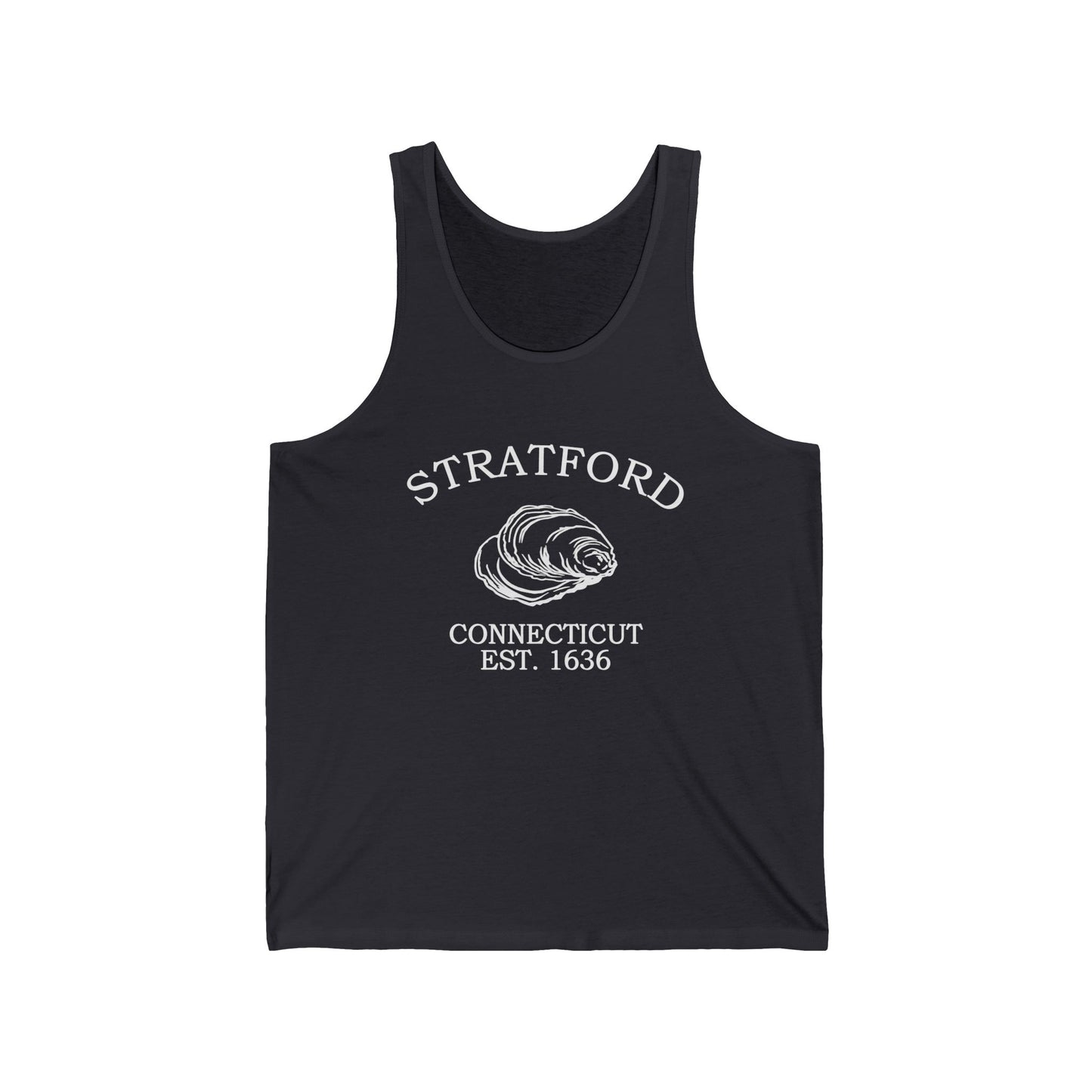 Stratford Connecticut Vintage Retro Unisex Cotton Jersey Tank Top - White Logo