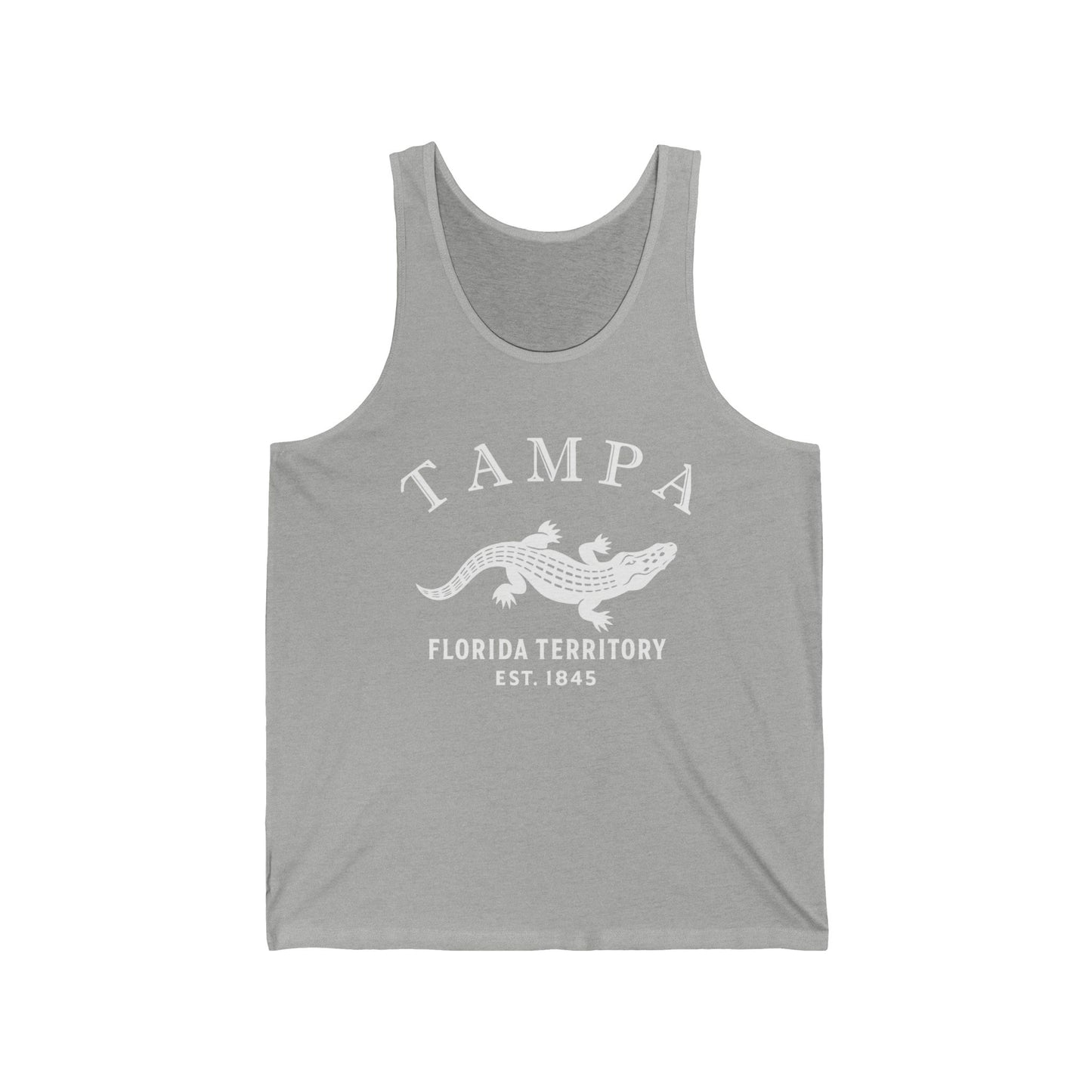 Tampa Florida Unisex Cotton Jersey Tank Top - White Logo