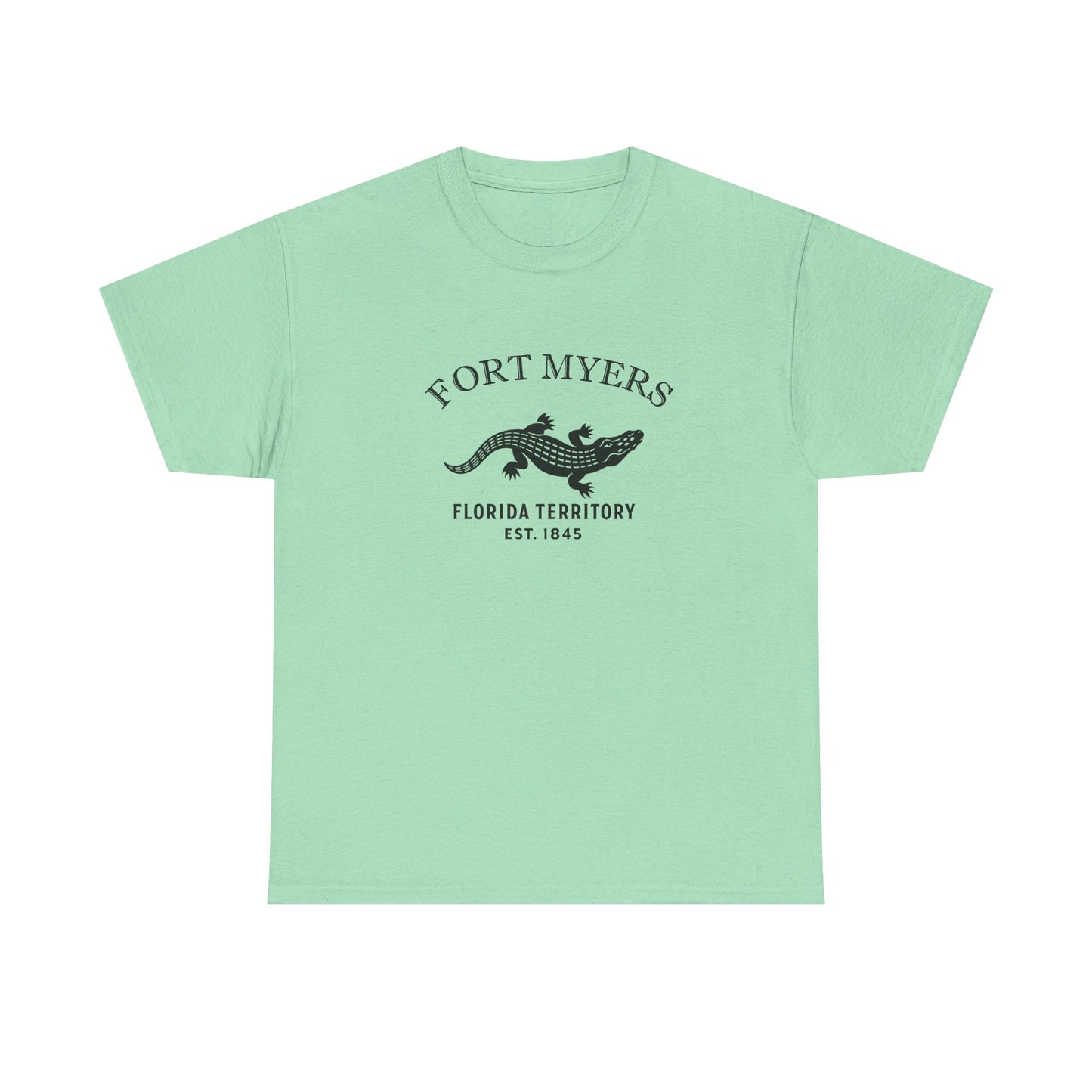 Fort Myers Florida Vintage Retro Unisex Heavy Cotton Tee - Black Logo