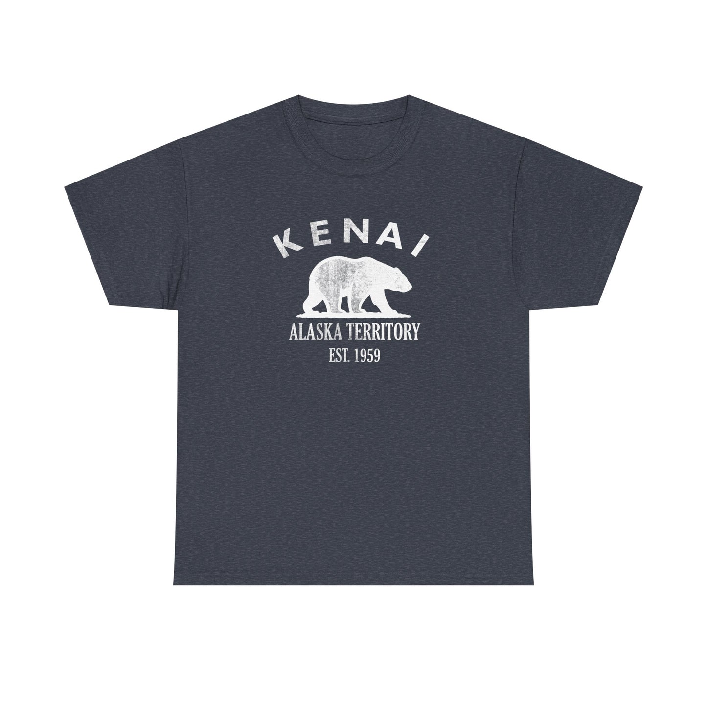 Kenai Alaska Vintage Retro Unisex Heavy Cotton Tee - White Logo