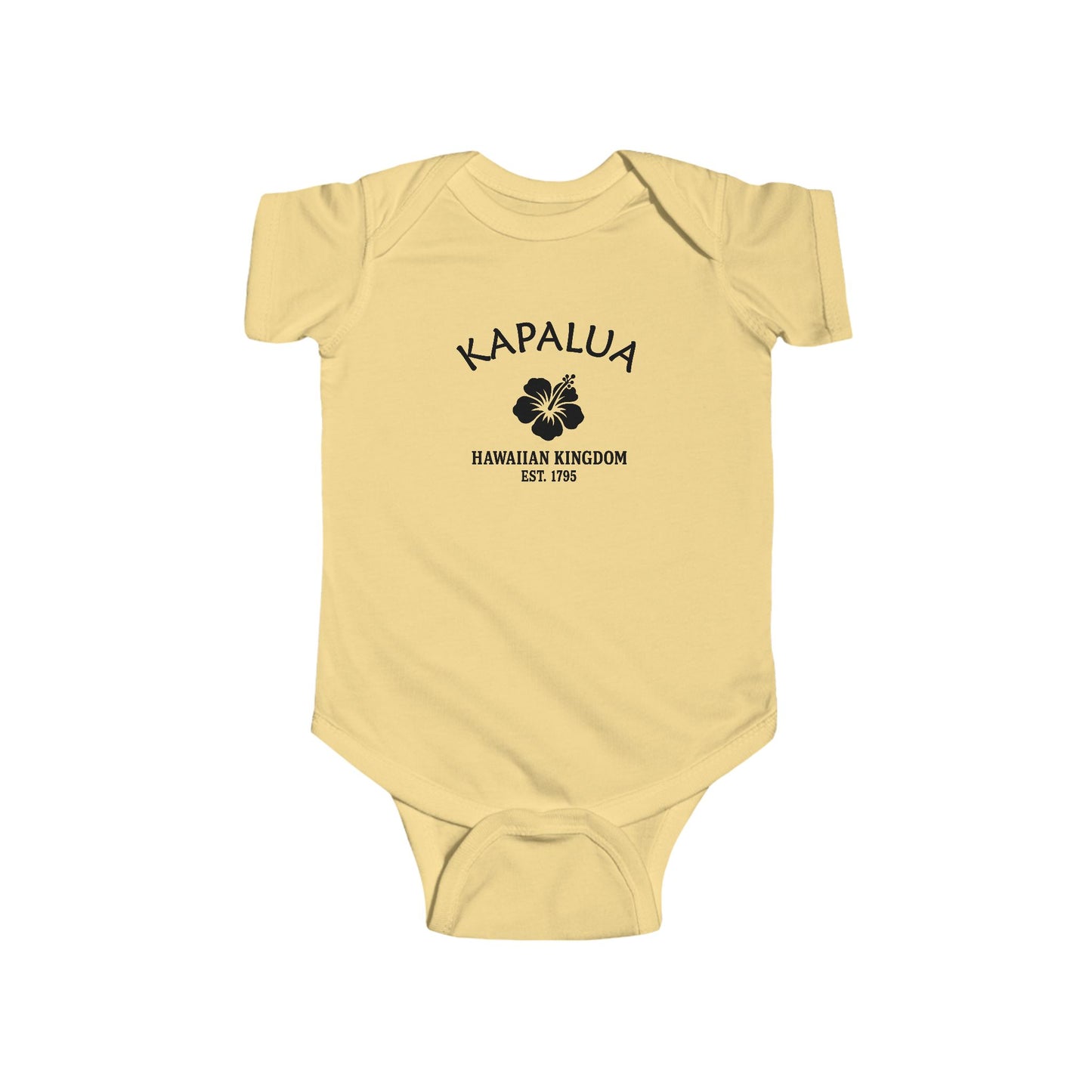 Kapalua Hawaii Vintage Retro Cotton Jersey Baby Bodysuit - Black Logo