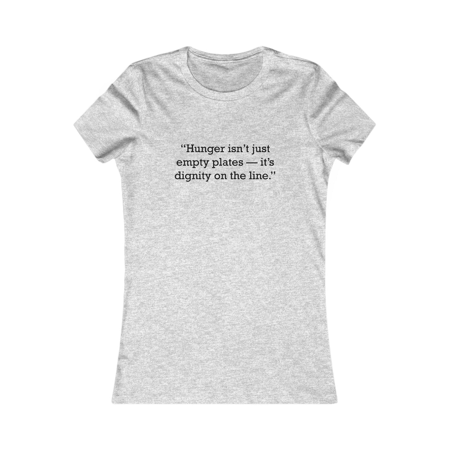 Quote 33 Hunger-Isnt-Just Ringspun Cotton Fitted Vintage Retro Womens Tee - Black Logo