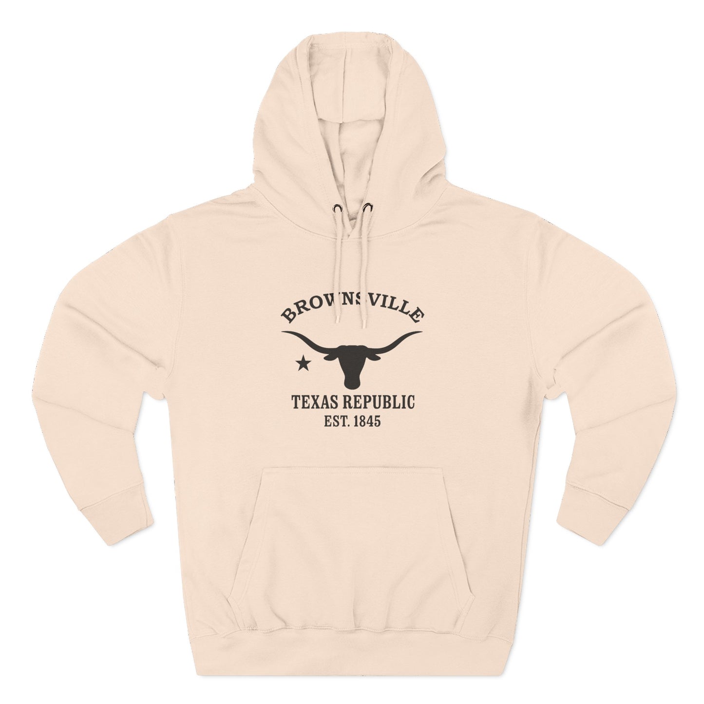Brownsville Texas Vintage Retro Unisex Heavy Cotton Hoodie - Black Logo