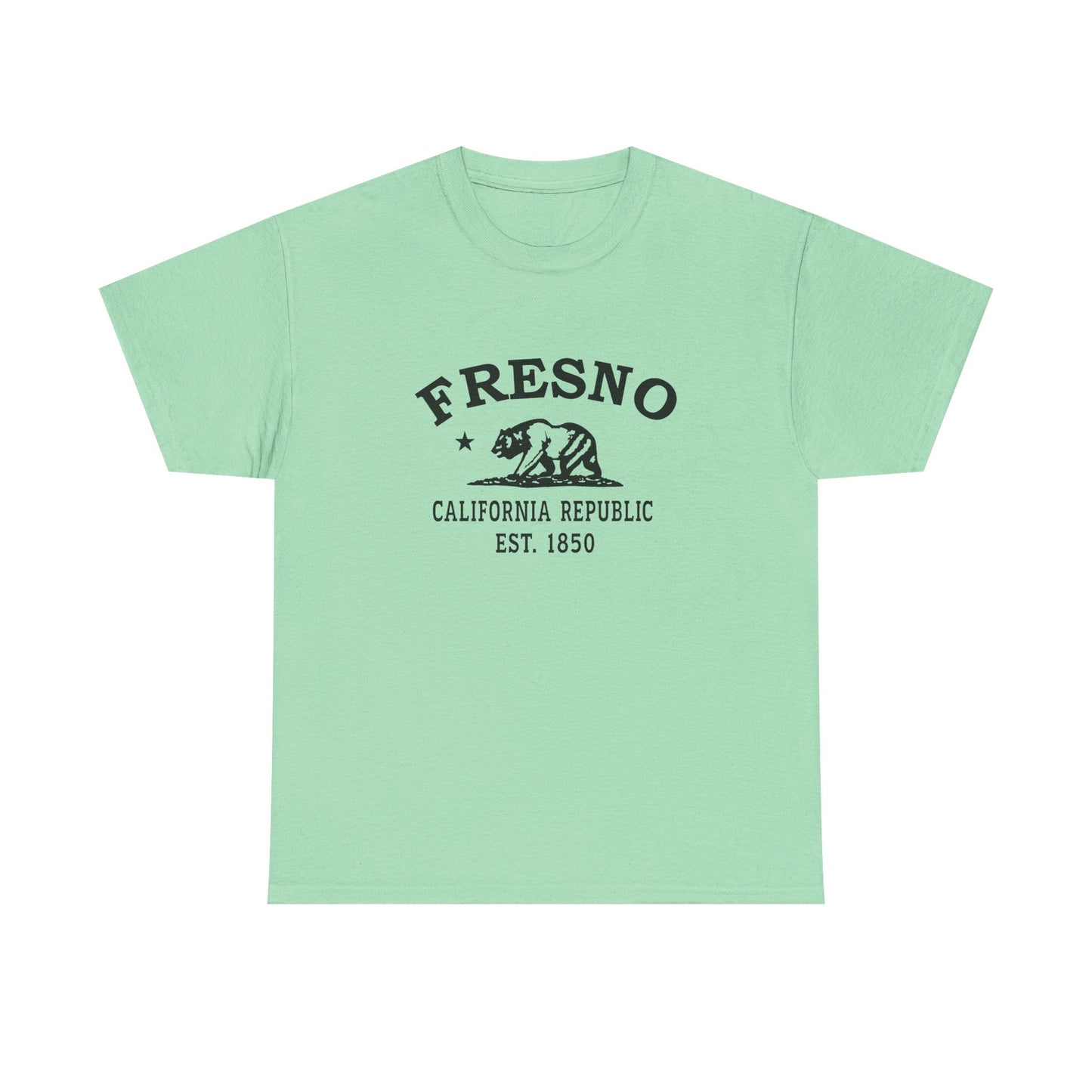 Fresno California Vintage Retro Unisex Heavy Cotton Tee - Black Logo