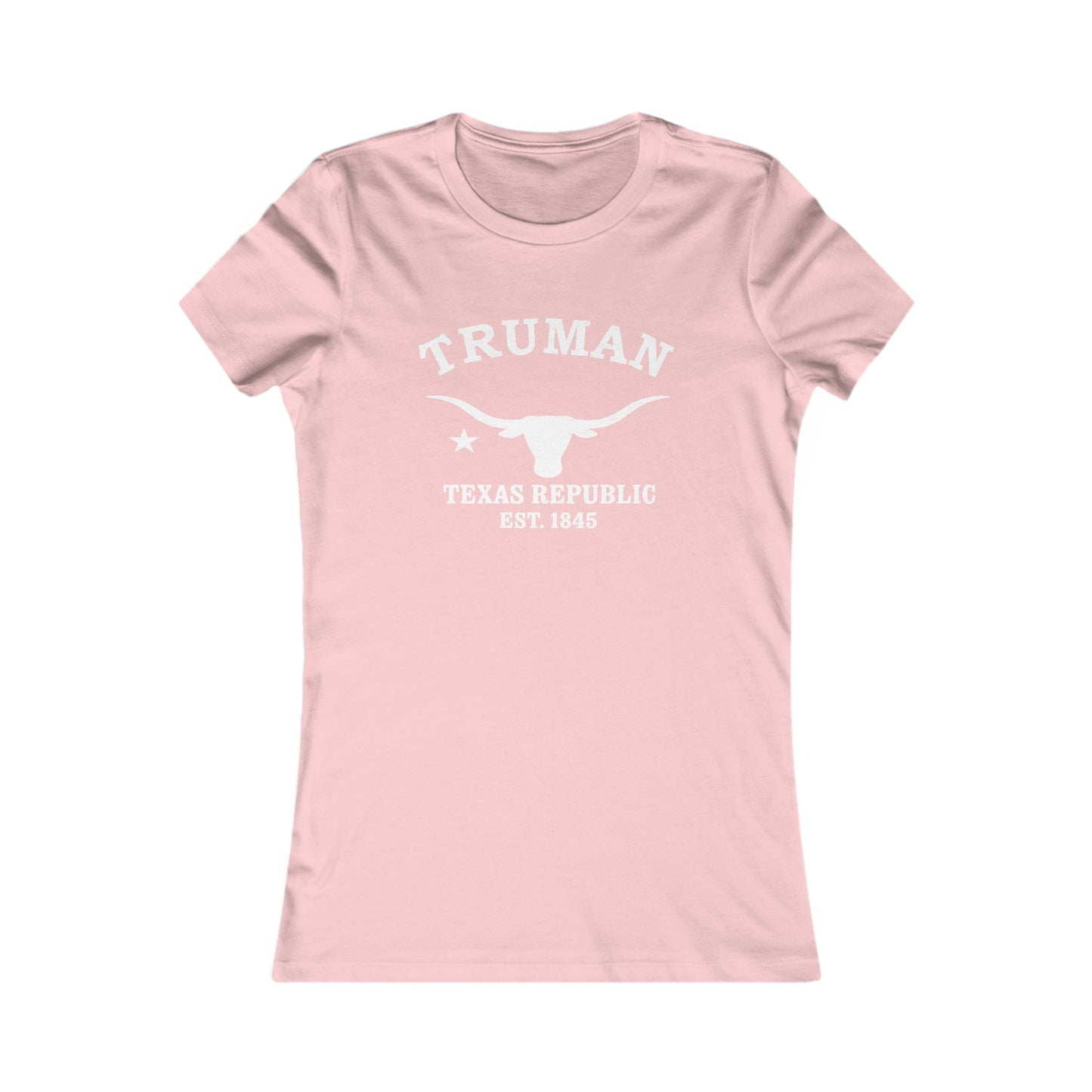 Truman Texas Vintage Retro Womens Fitted Ringspun Cotton Tee - White Logo