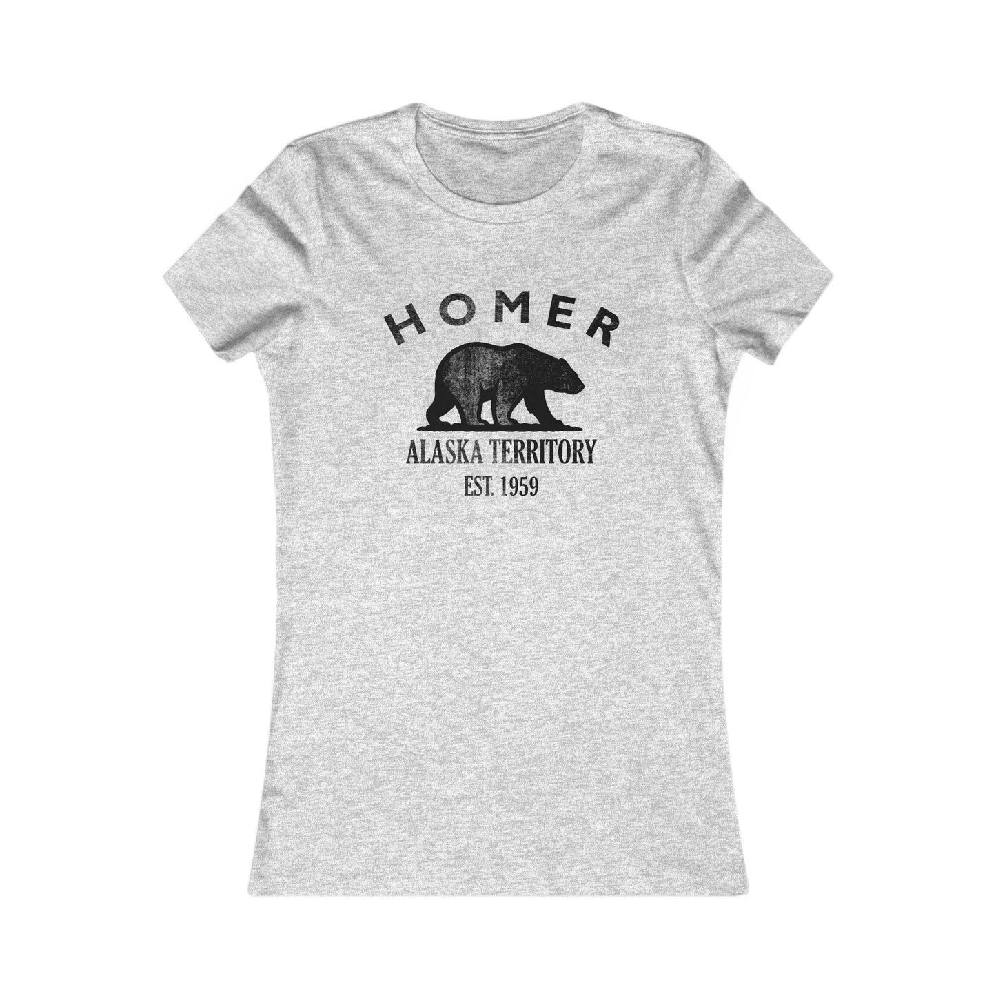 Homer Alaska Ringspun Cotten Fitted Vintage Retro Womens Tee - Black Logo