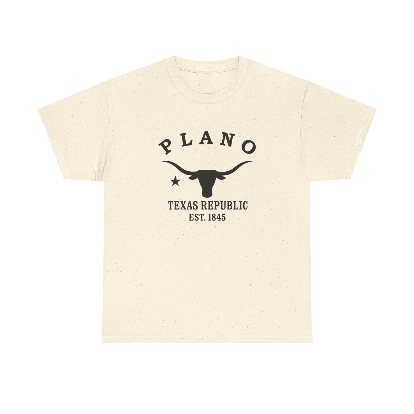 Plano Texas Vintage Retro Unisex Heavy Cotton Tee - Black Logo