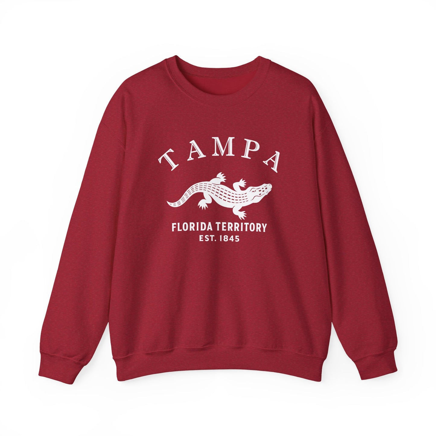 Tampa Florida Vintage Retro Unisex Heavy Crewneck Sweatshirt - White Logo
