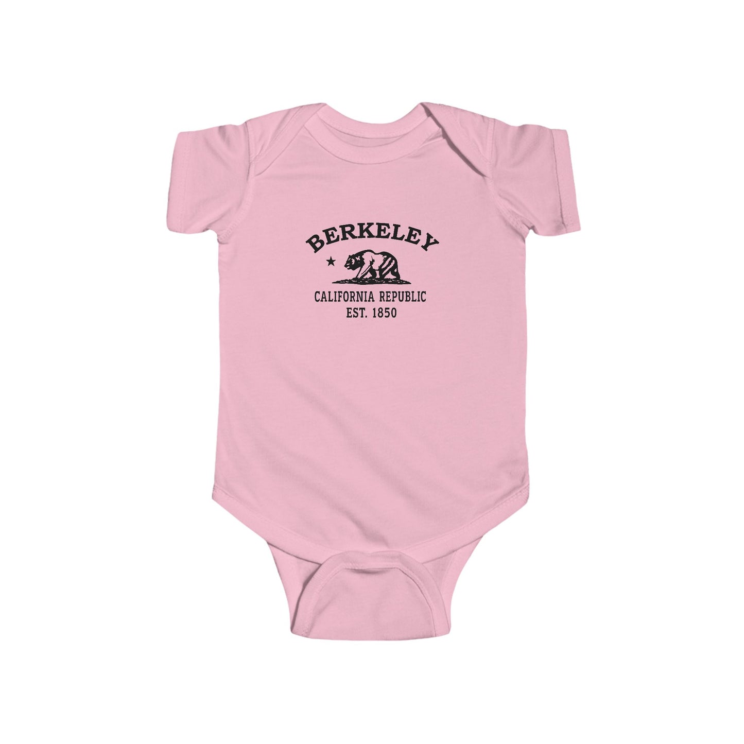 Berkeley California Vintage Retro Cotton Jersey Baby Bodysuit - Black Logo