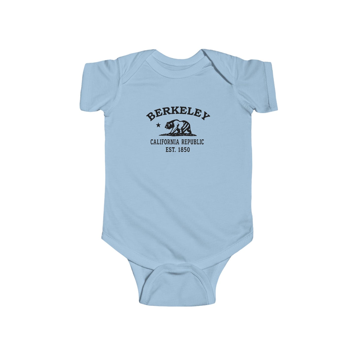 Berkeley California Vintage Retro Cotton Jersey Baby Bodysuit - Black Logo