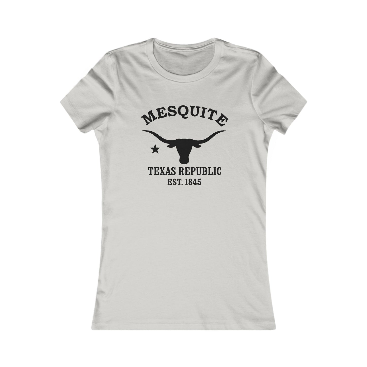 Mesquite Texas Ringspun Cotten Fitted Vintage Retro Womens Tee - Black Logo
