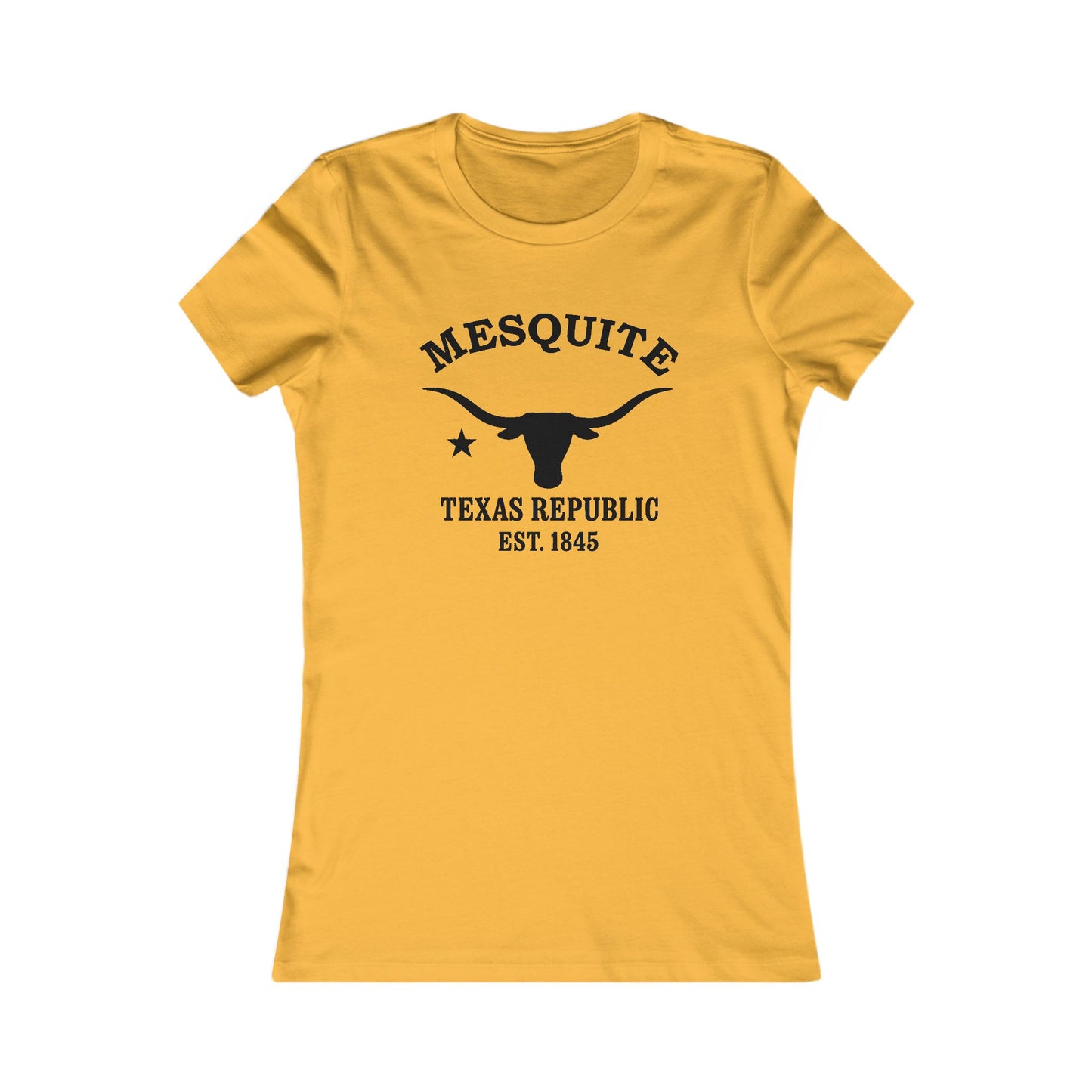 Mesquite Texas Ringspun Cotten Fitted Vintage Retro Womens Tee - Black Logo