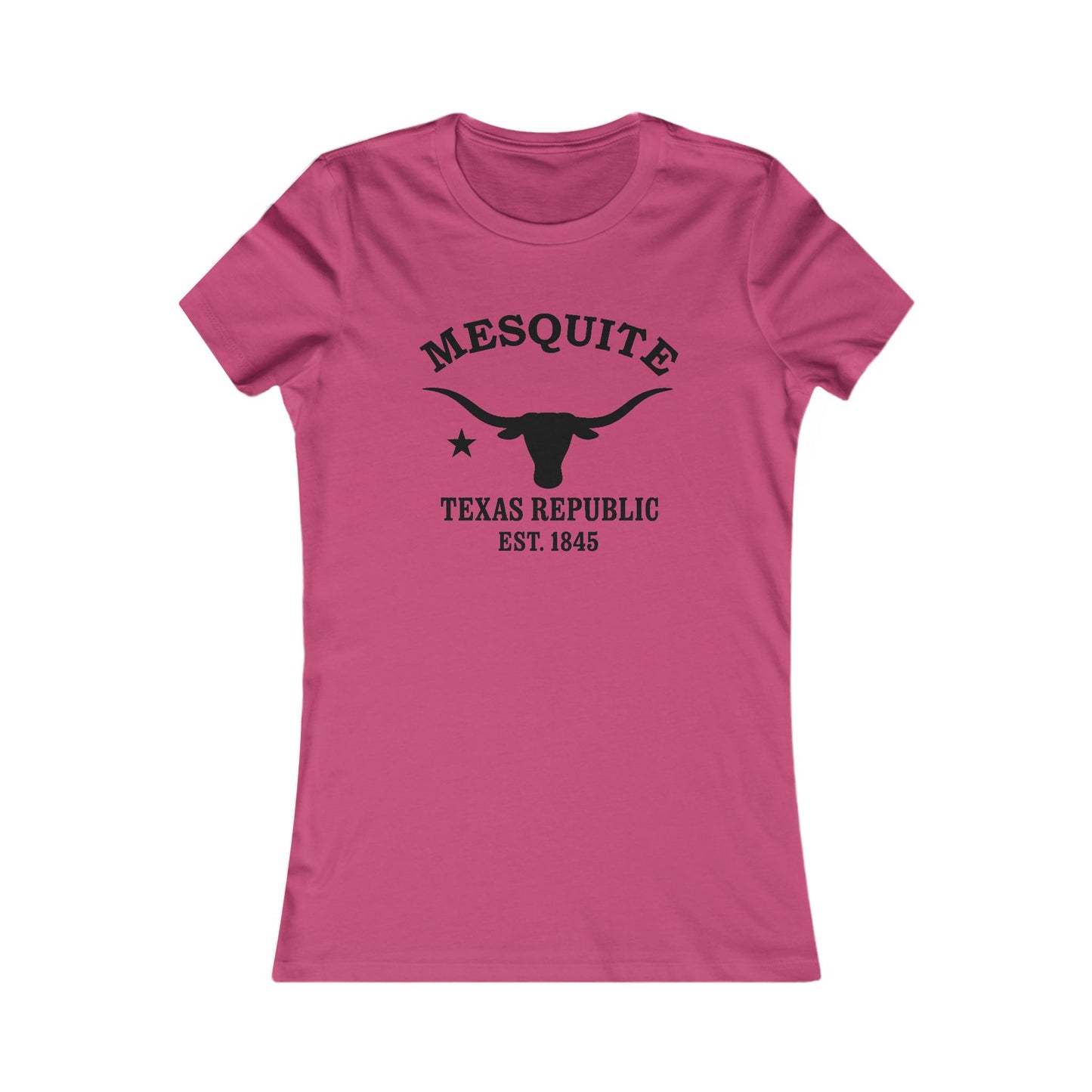 Mesquite Texas Ringspun Cotten Fitted Vintage Retro Womens Tee - Black Logo