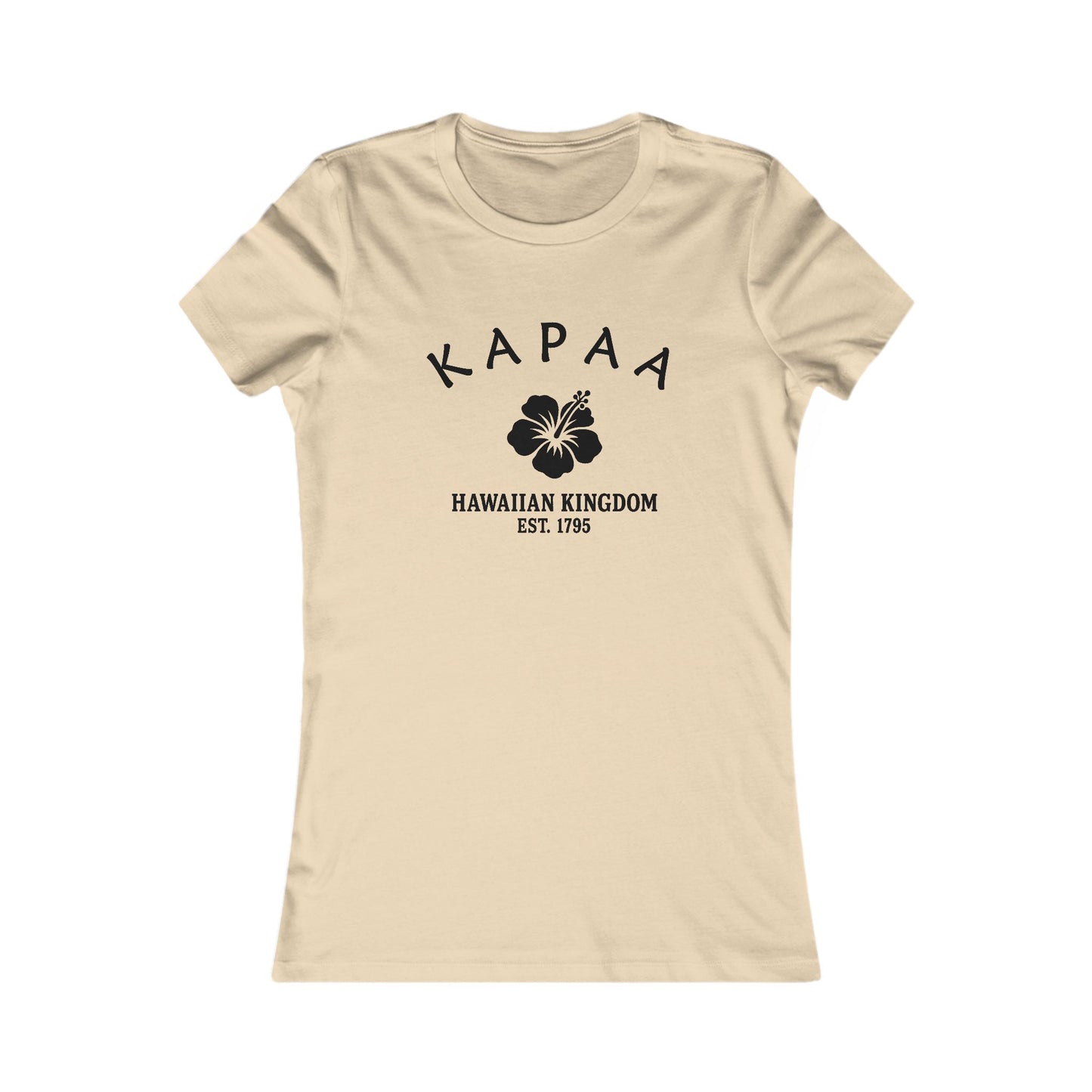 Kapaa Hawaii Vintage Retro Womens Fitted Ringspun Cotton Tee - Black Logo
