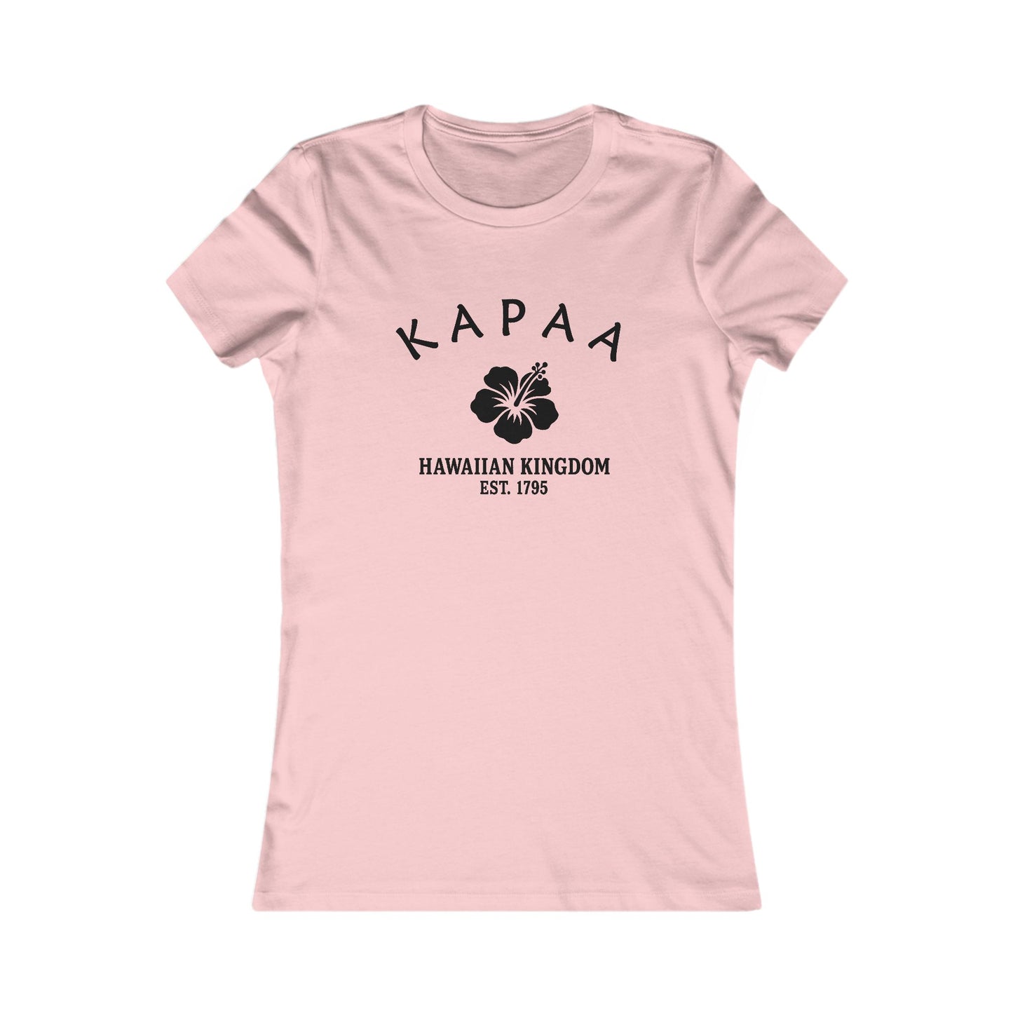 Kapaa Hawaii Vintage Retro Womens Fitted Ringspun Cotton Tee - Black Logo