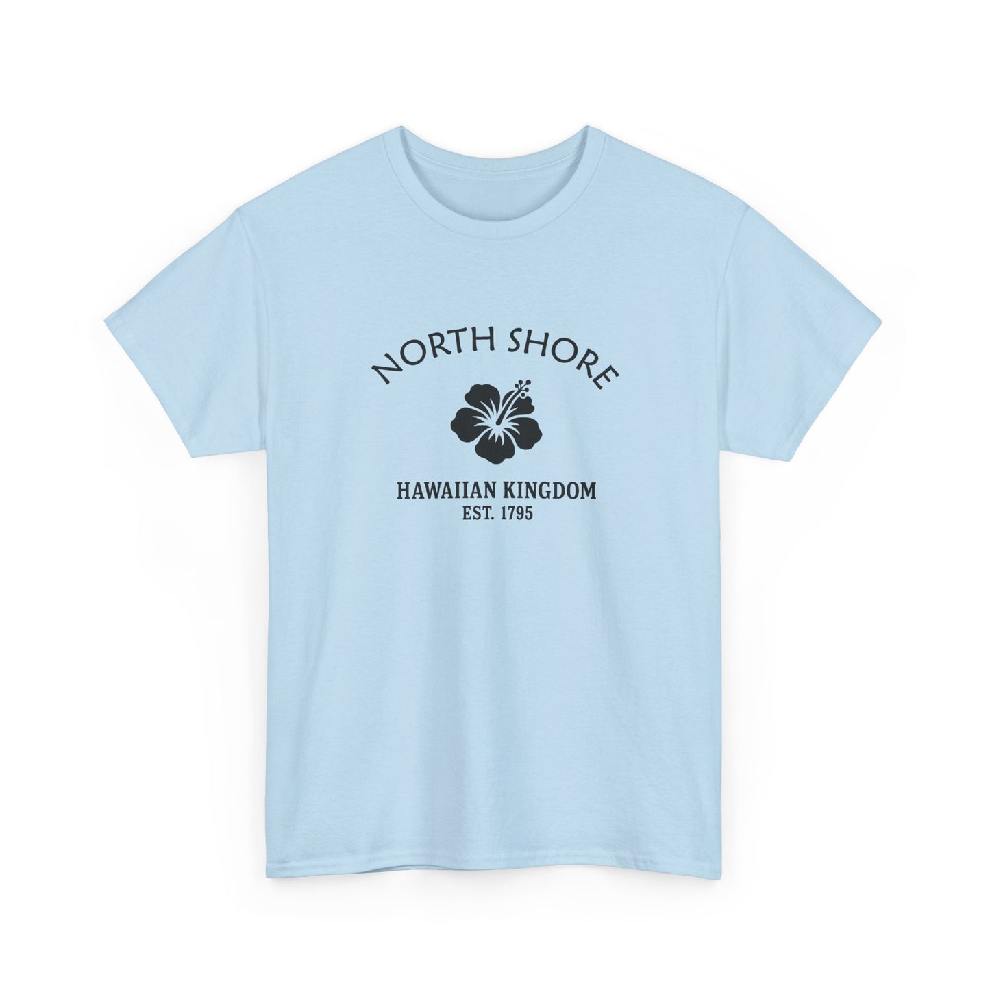 North Shore Hawaii Vintage Retro Unisex Heavy Cotton Tee - Black Logo