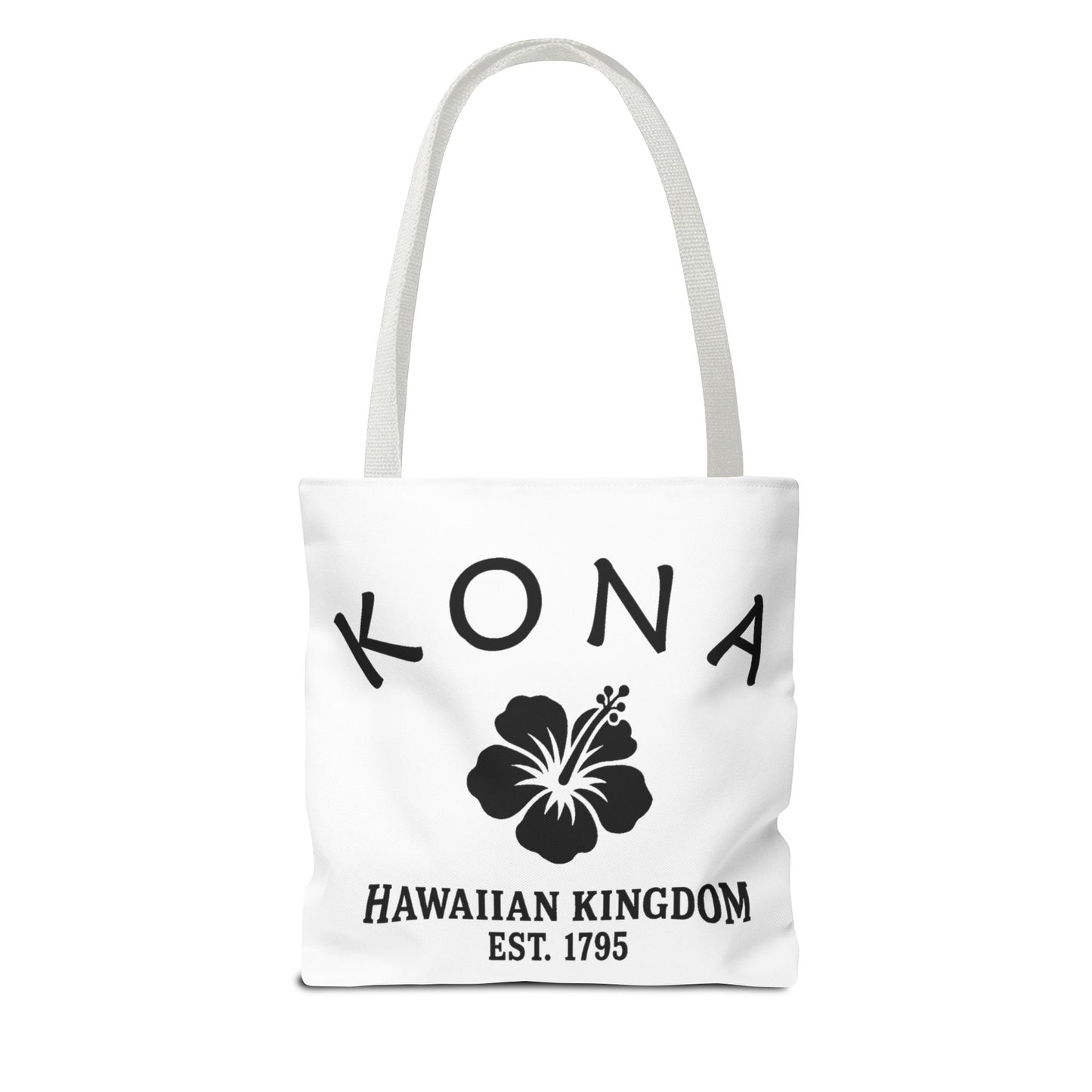 Kona Hawaii Vintage Retro Light Canvas Tote - Black Logo