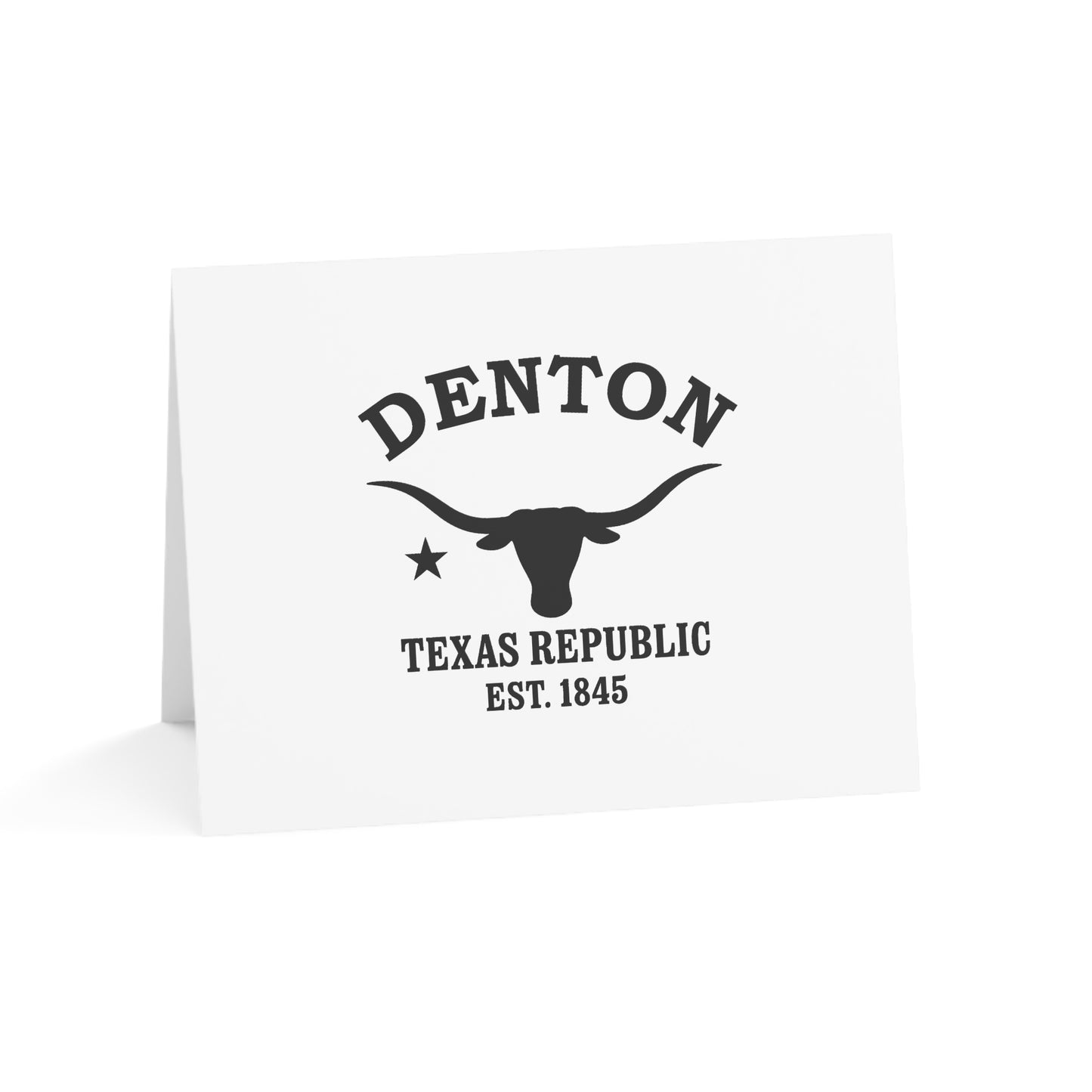 Denton Texas Vintage Retro Thank You Card Set - Black Logo