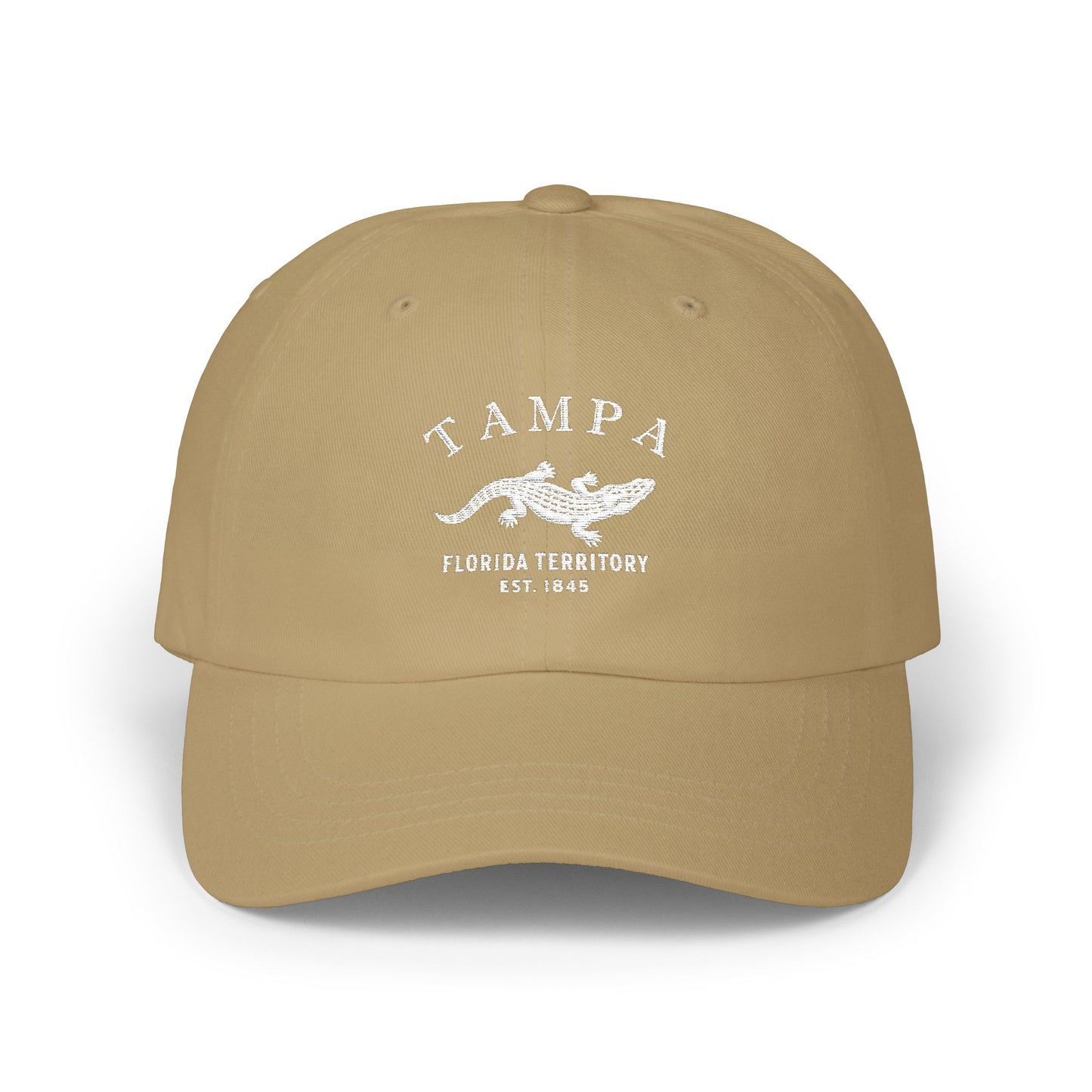 Tampa Florida Vintage Retro Embroidered Cotton Cap - White Logo
