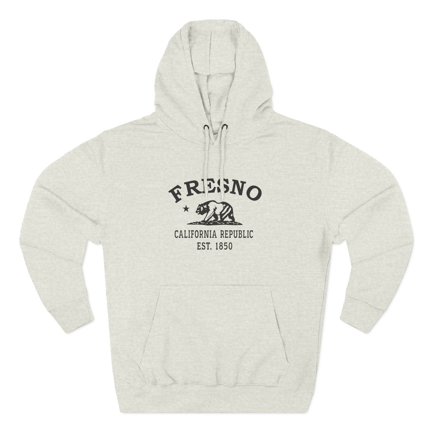 Fresno California Vintage Retro Unisex Heavy Cotton Hoodie - Black Logo