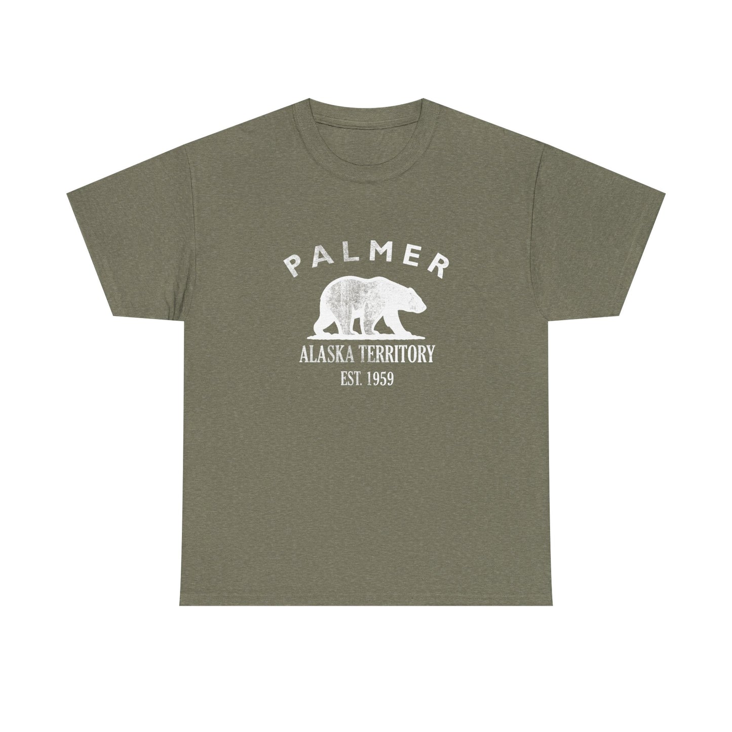 Palmer Alaska Vintage Retro Unisex Heavy Cotton Tee - White Logo