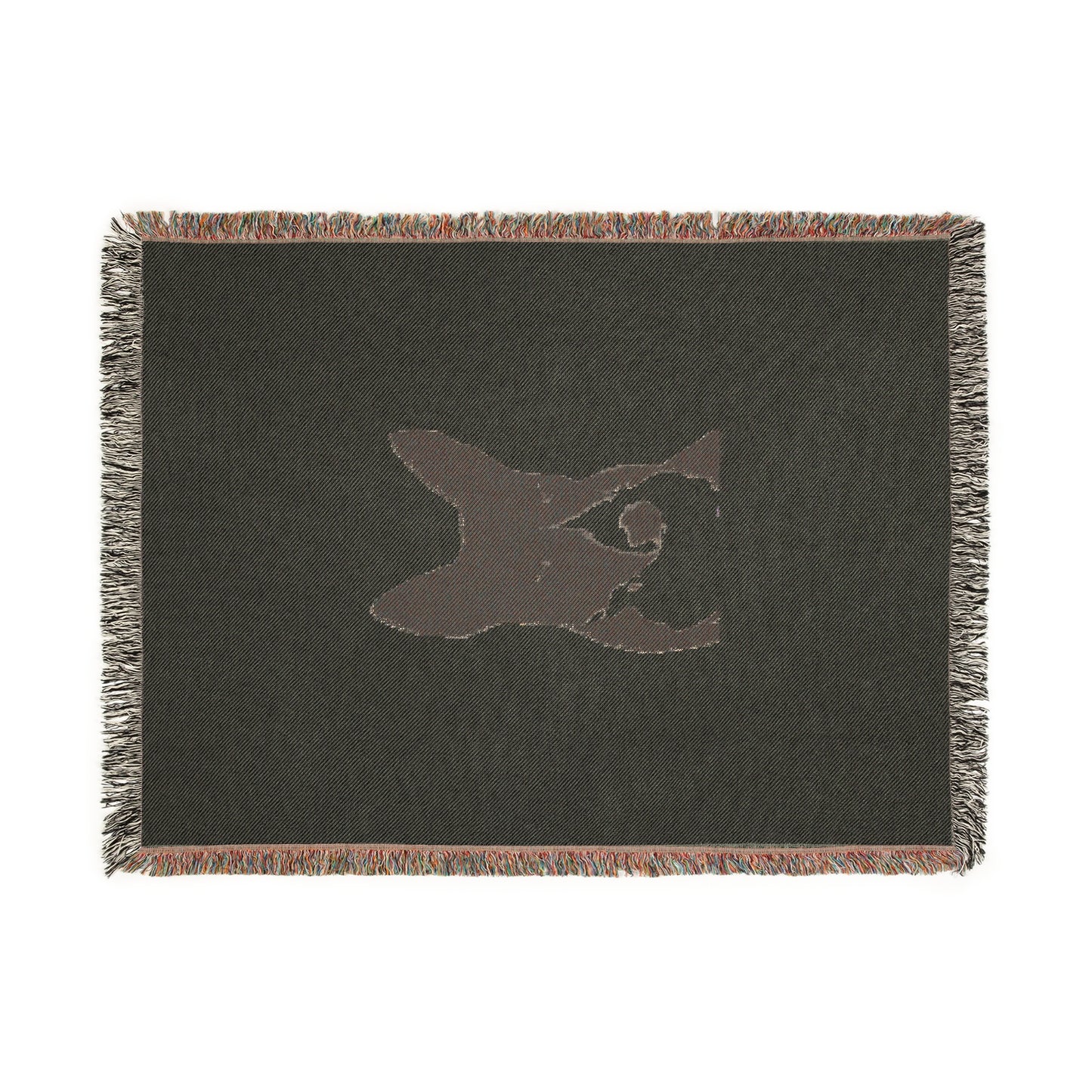 A Life Well Lived Basenji Retro Cotton Woven Blanket - Black Logo