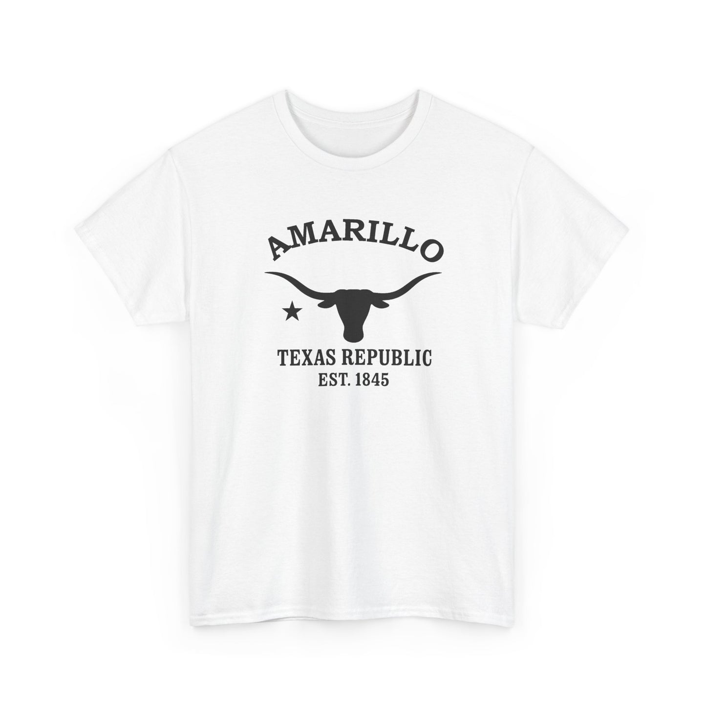 Amarillo Texas Vintage Retro Unisex Heavy Cotton Tee - Black Logo