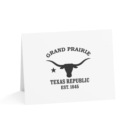 Grand Prairie Texas Vintage Retro Thank You Card Set - Black Logo