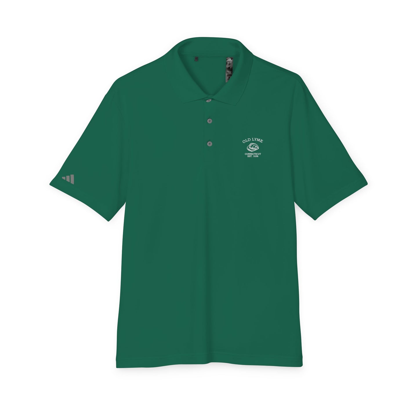 Old Lyme Connecticut Vintage Retro Embroidered Performance Polo Shirt - White Logo
