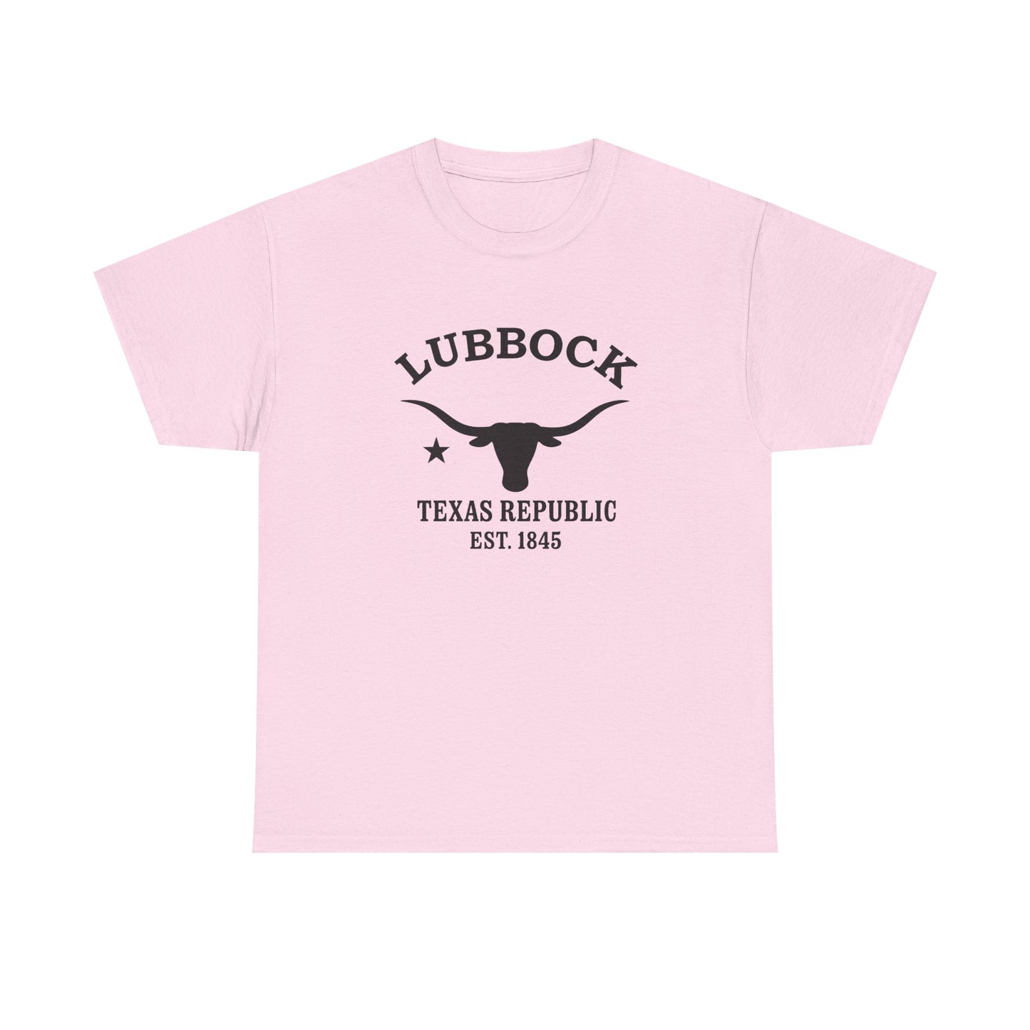 Lubbock Texas Vintage Retro Unisex Heavy Cotton Tee - Black Logo