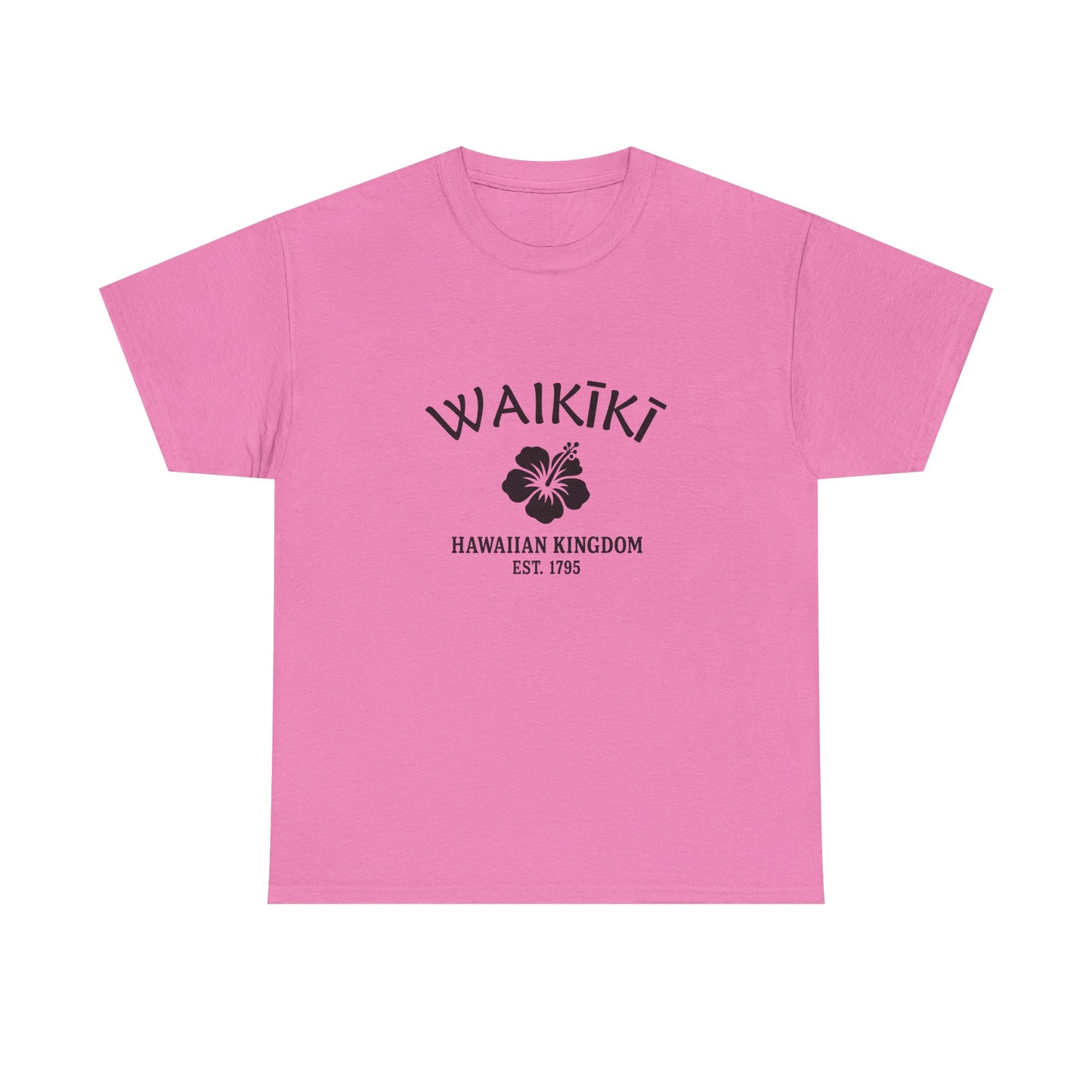 Waikiki Hawaii Vintage Retro Unisex Heavy Cotton Tee - Black Logo