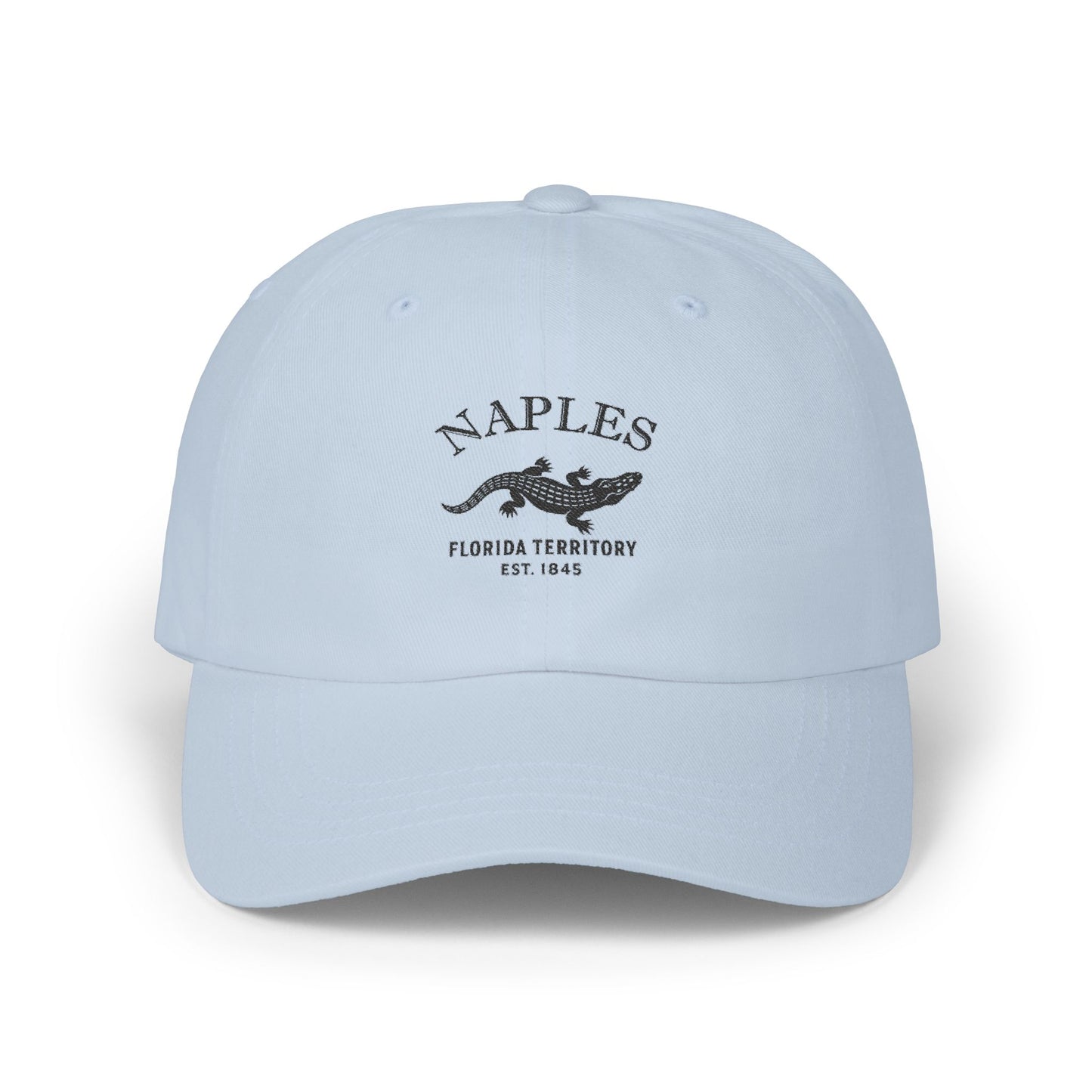 Naples Florida Vintage Retro Embroidered Cotton Cap - Black Logo