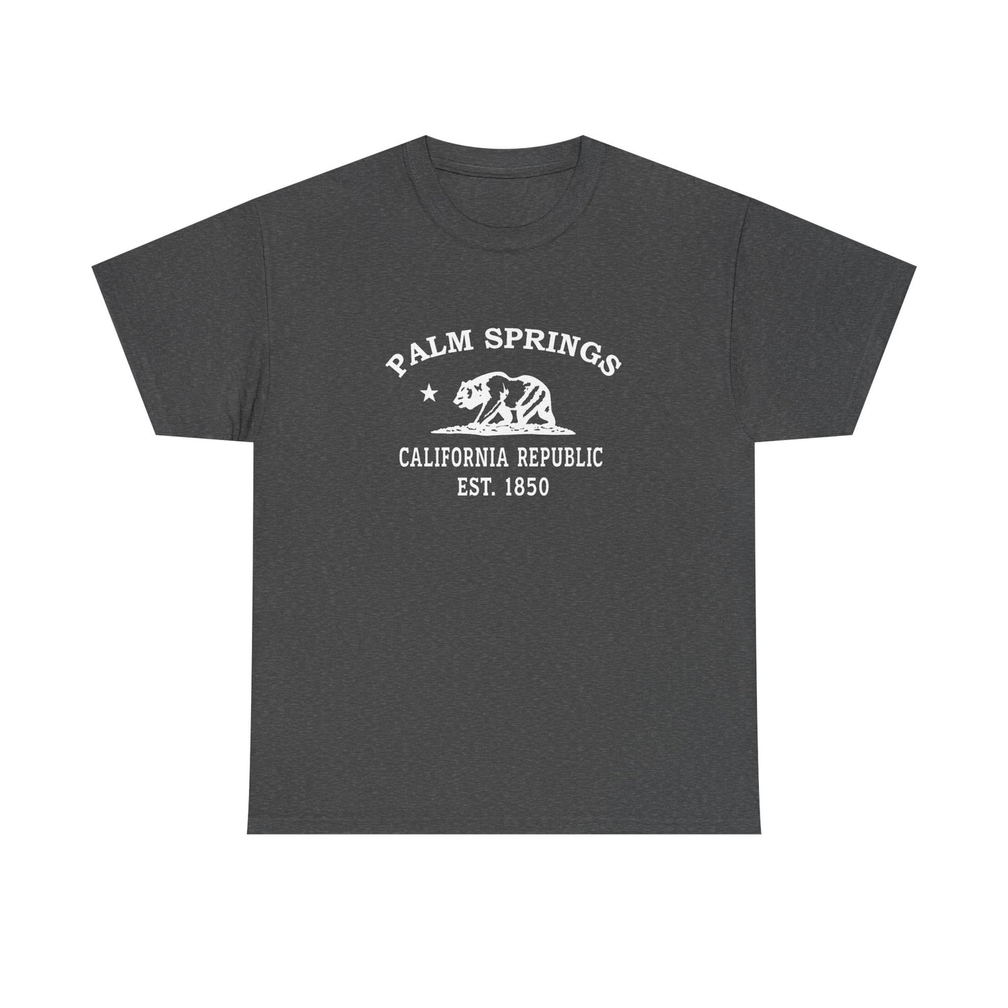 Palm Springs California Vintage Retro Unisex Heavy Cotton Tee - White Logo