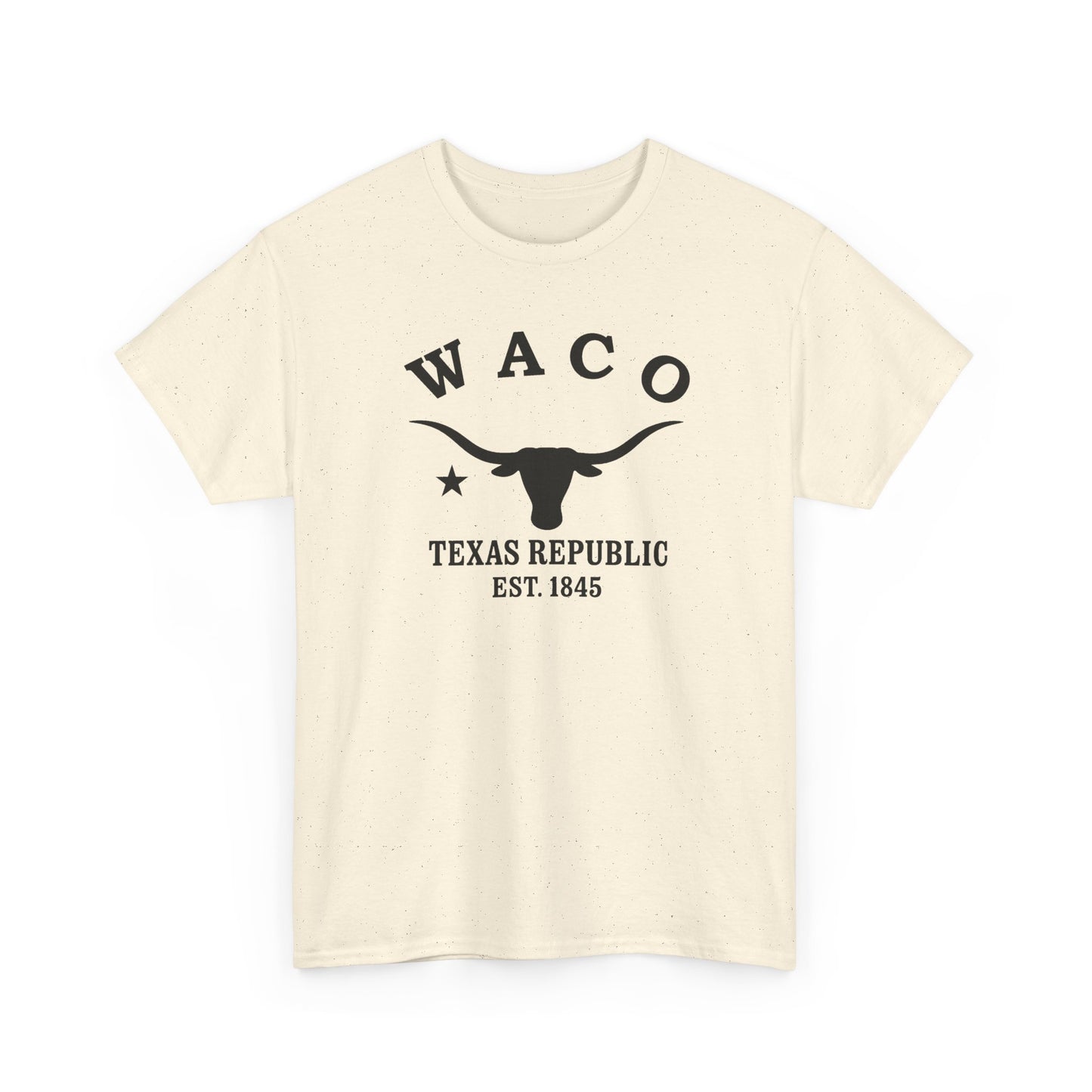 Waco Texas Vintage Retro Unisex Heavy Cotton Tee - Black Logo