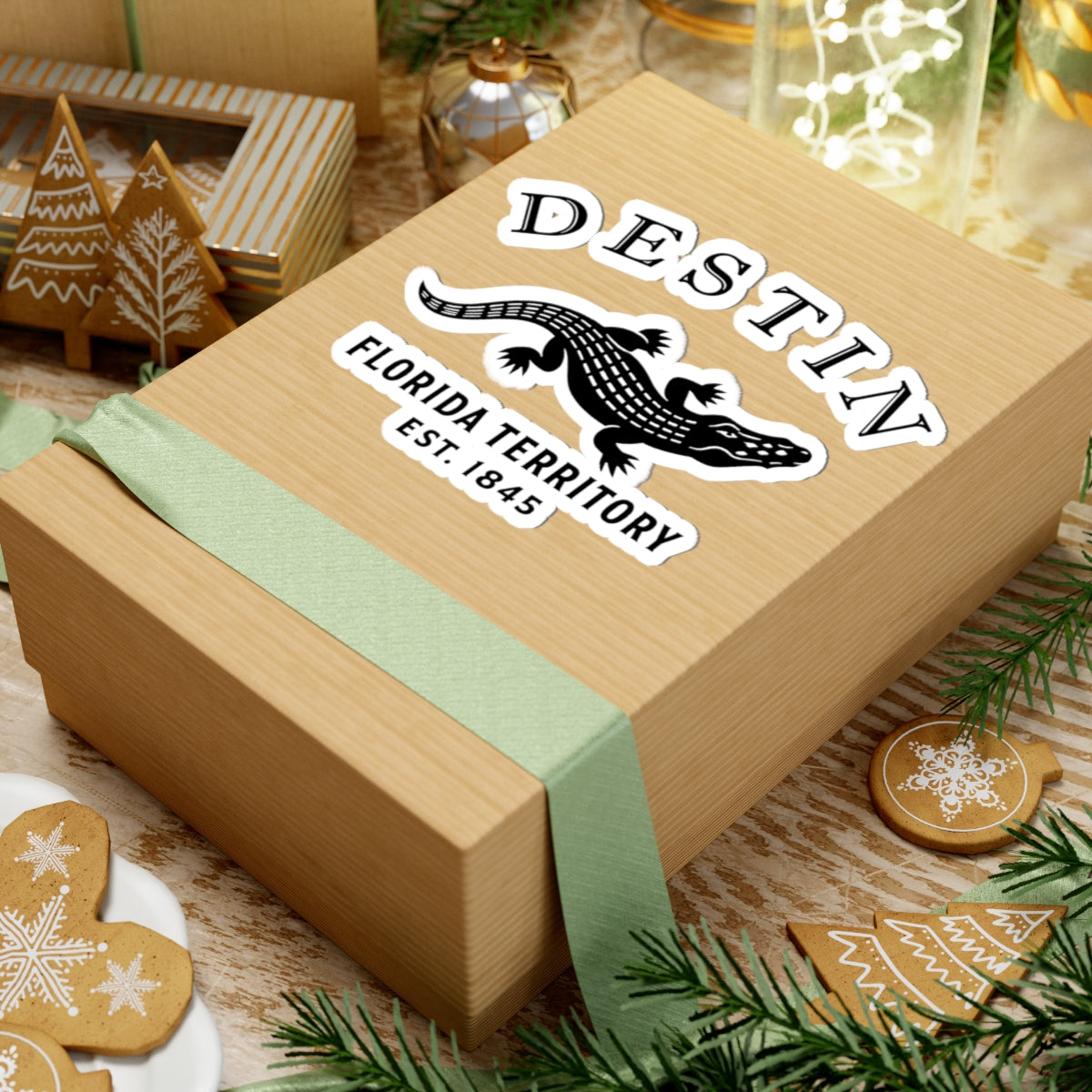 Destin Florida Vintage Retro Vinyl Sticker - Black Logo