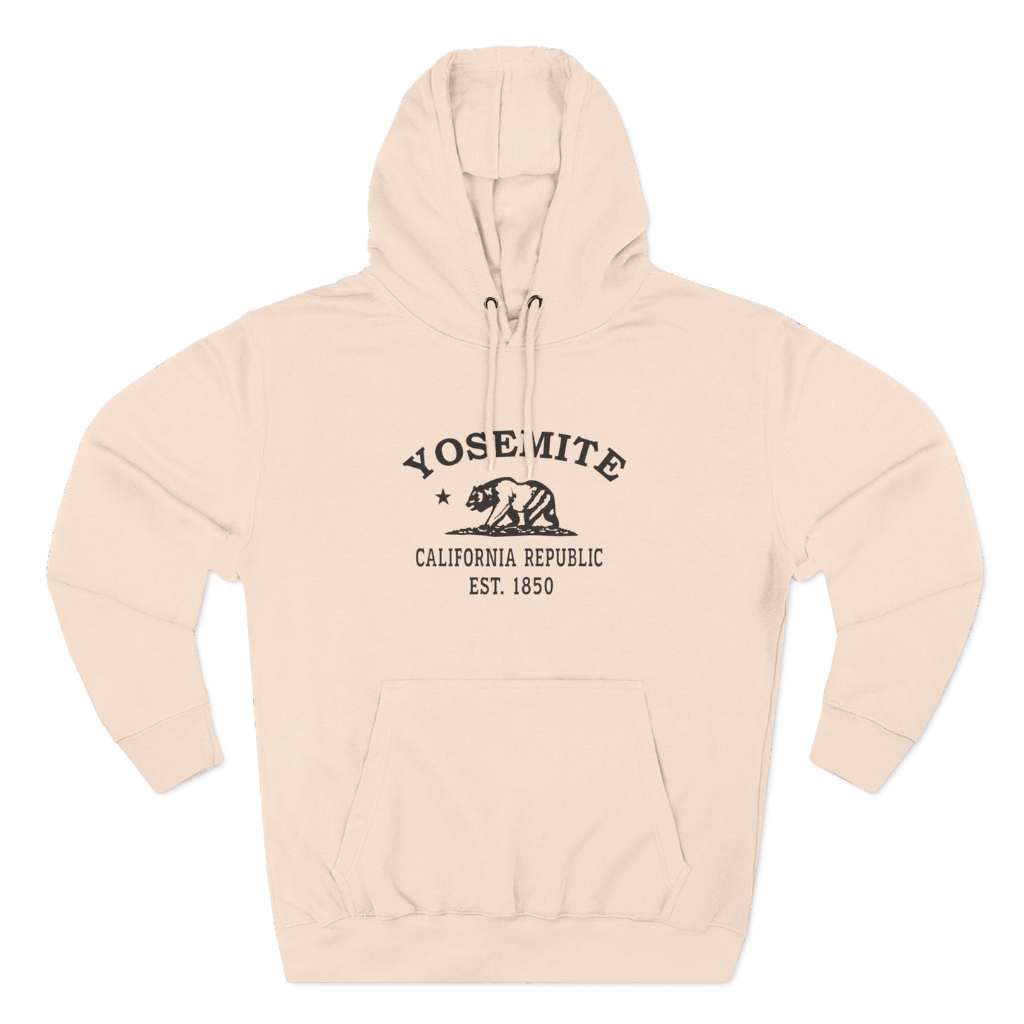 Yosemite California Vintage Retro Unisex Heavy Cotton Hoodie - Black Logo