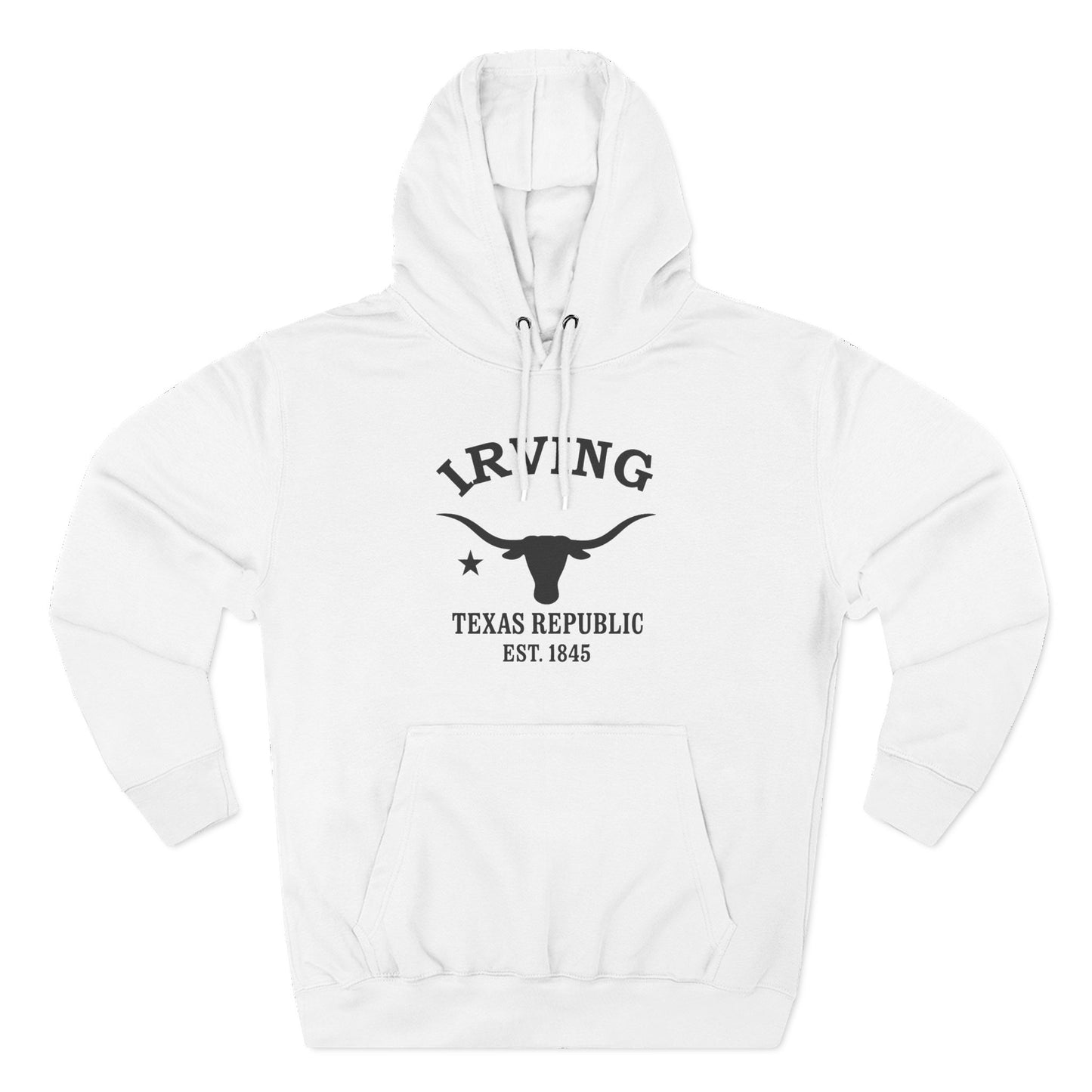 Irving Texas Vintage Retro Unisex Heavy Cotton Hoodie - Black Logo