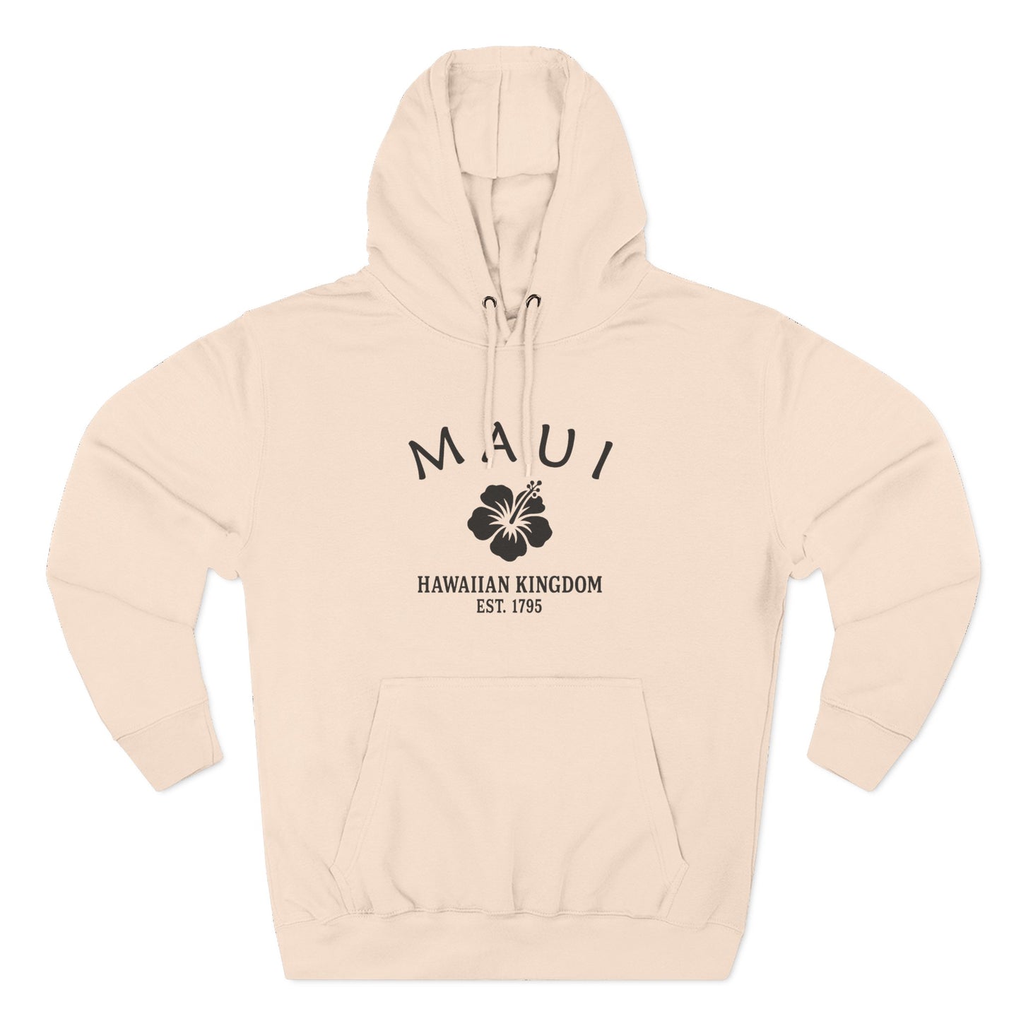 Maui Hawaii Vintage Retro Unisex Heavy Cotton Hoodie - Black Logo