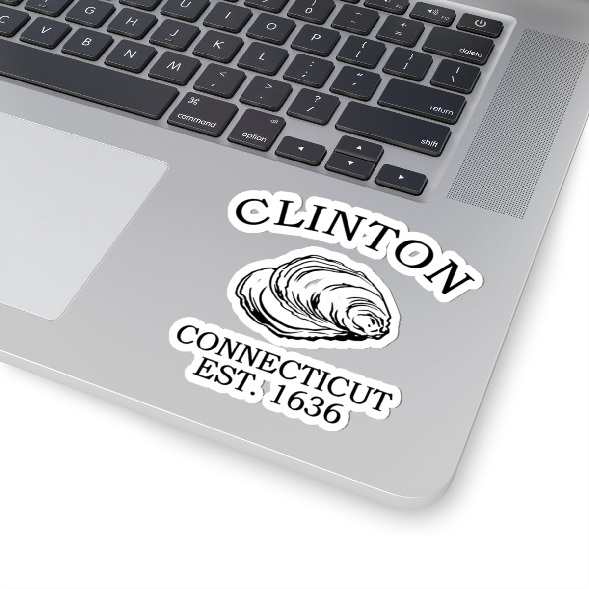 Clinton Connecticut Vintage Retro Vinyl Sticker - Black Logo