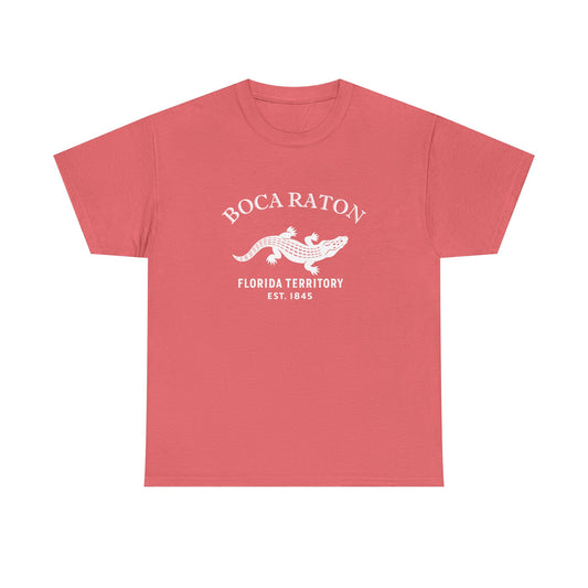 Boca Raton Florida Vintage Retro Unisex Heavy Cotton Tee - White Logo
