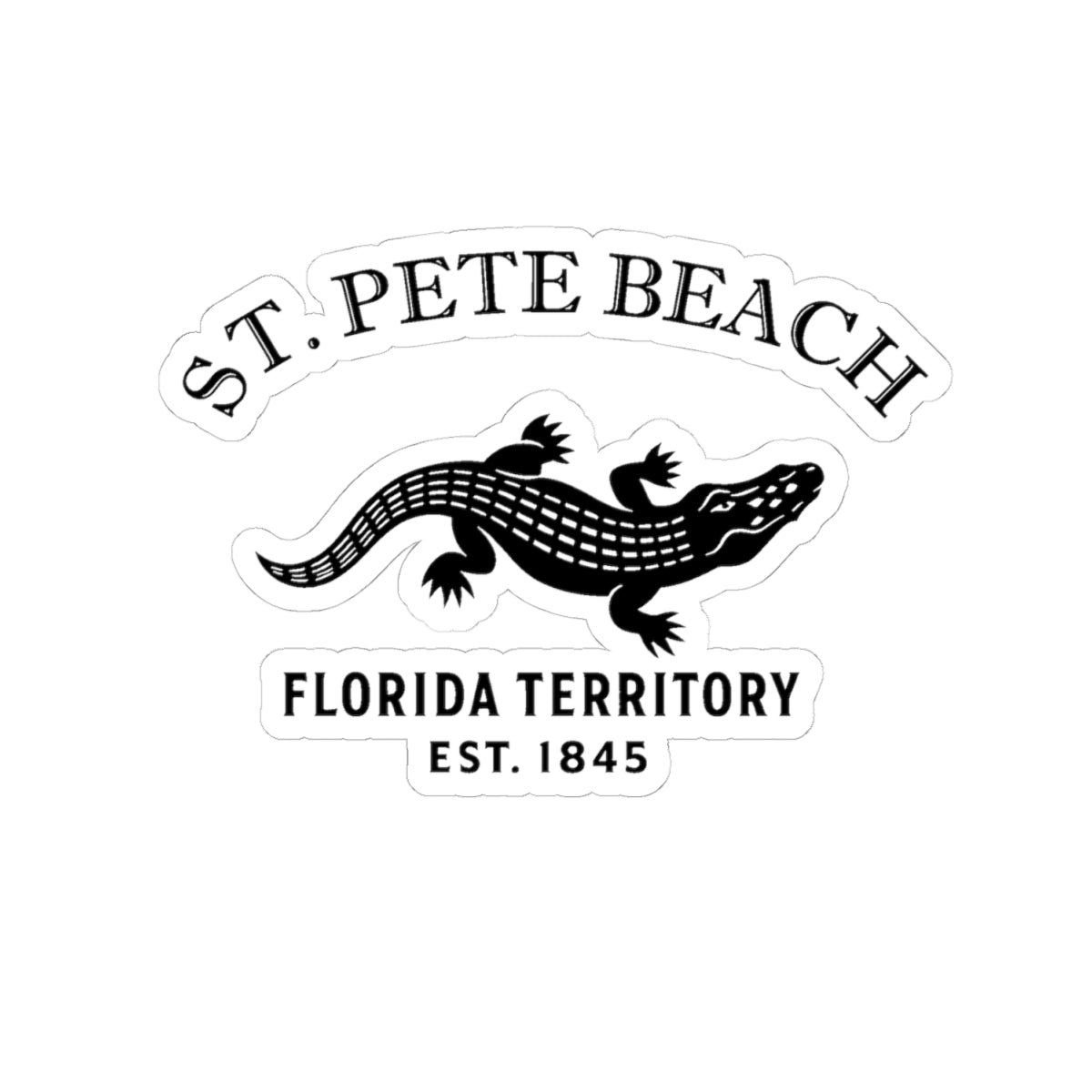 St Pete Beach Florida Vintage Retro Vinyl Sticker - Black Logo