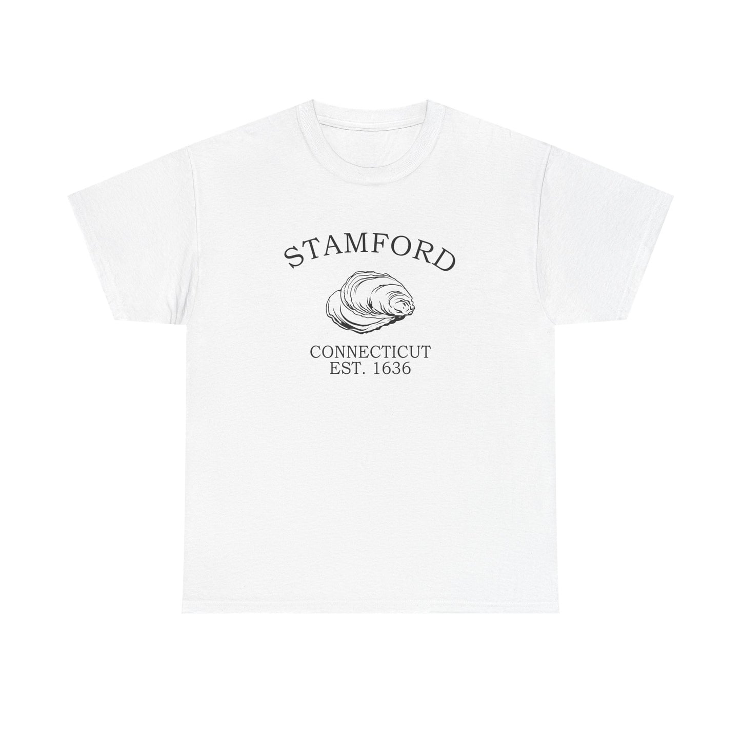 Stamford Connecticut Vintage Retro Unisex Heavy Cotton Tee - Black Logo