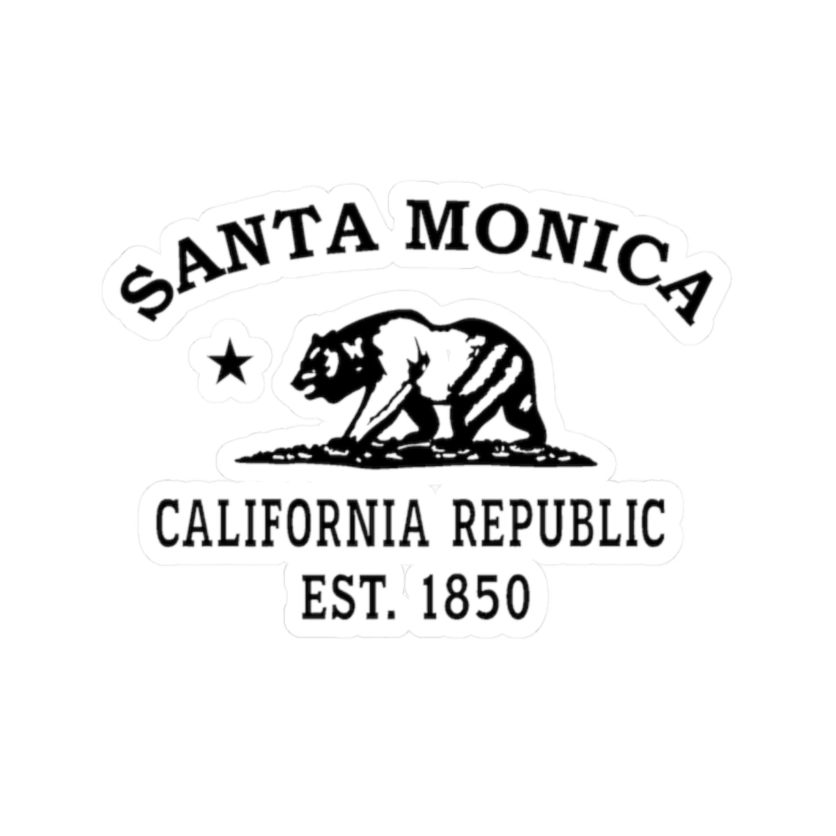 Santa Monica California Vintage Retro Vinyl Sticker - Black Logo