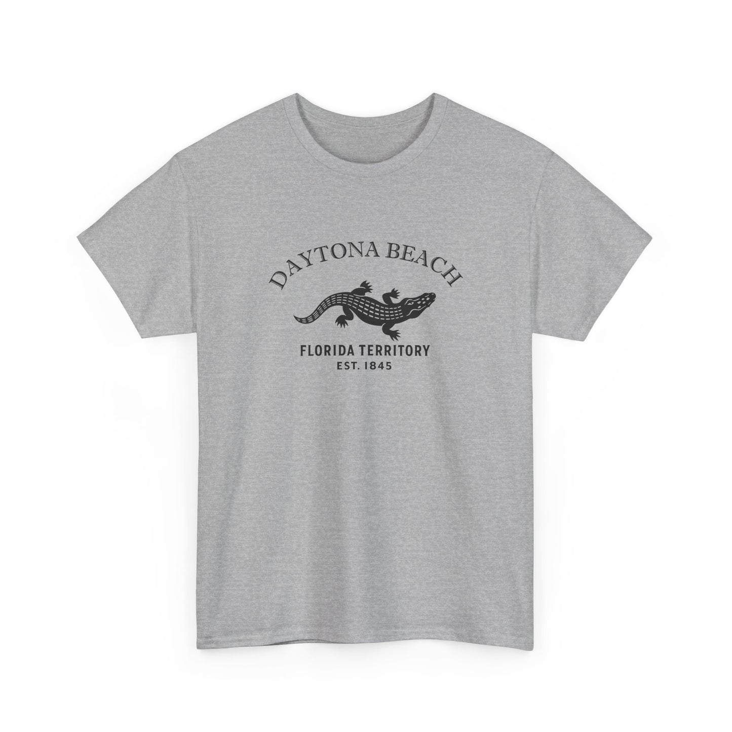 Daytona Beach Florida Vintage Retro Unisex Heavy Cotton Tee - Black Logo