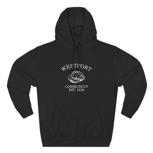 Westport Connecticut Vintage Retro Unisex Heavy Cotton Hoodie - White Logo