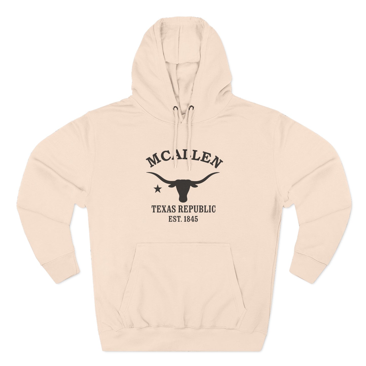 McAllen Texas Vintage Retro Unisex Heavy Cotton Hoodie - Black Logo