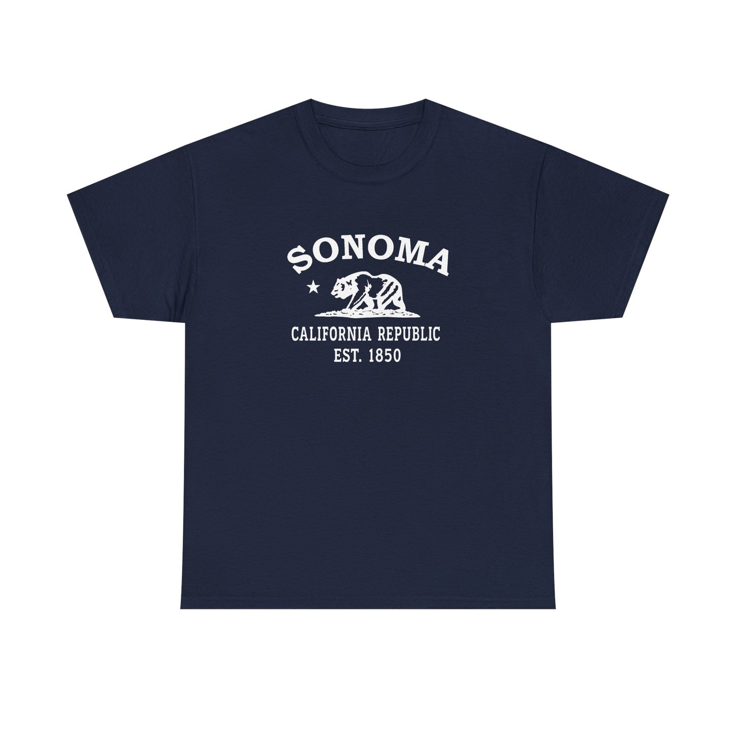 Sonoma California Vintage Retro Unisex Heavy Cotton Tee - White Logo