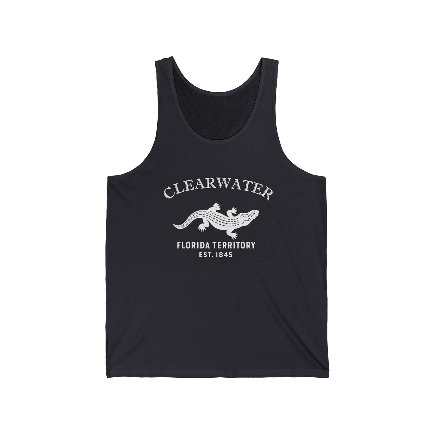 Clearwater Florida Vintage Retro Unisex Cotton Jersey Tank Top - White Logo