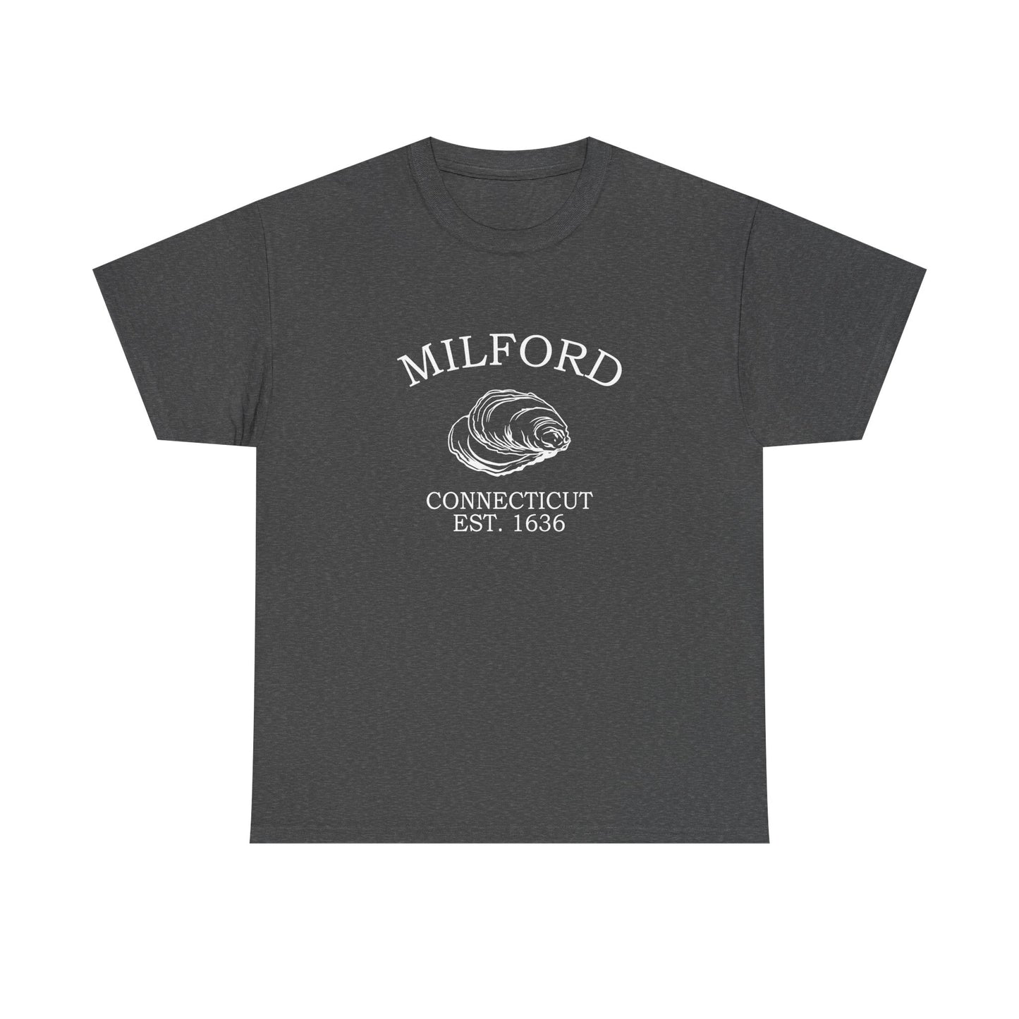 Milford Connecticut Vintage Retro Unisex Heavy Cotton Tee - White Logo