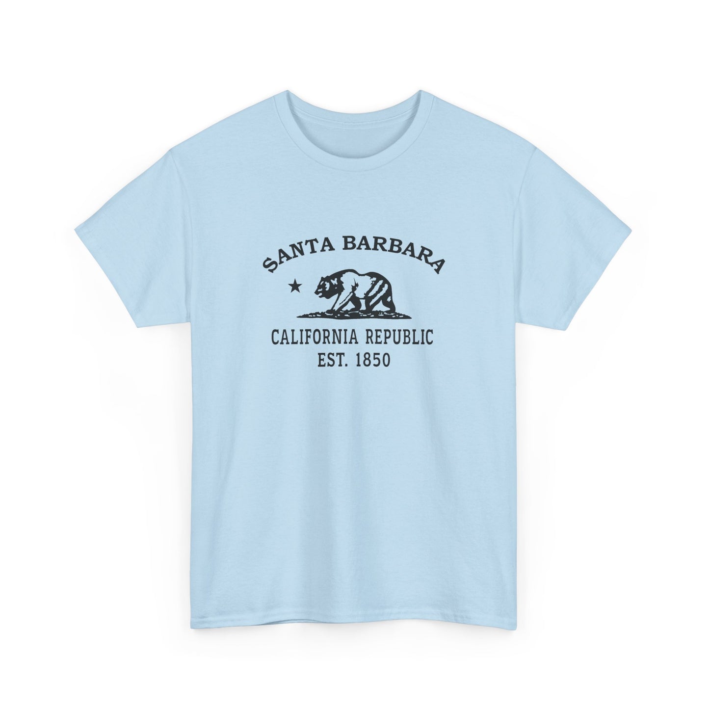Santa Barbara California Vintage Retro Unisex Heavy Cotton Tee - Black Logo